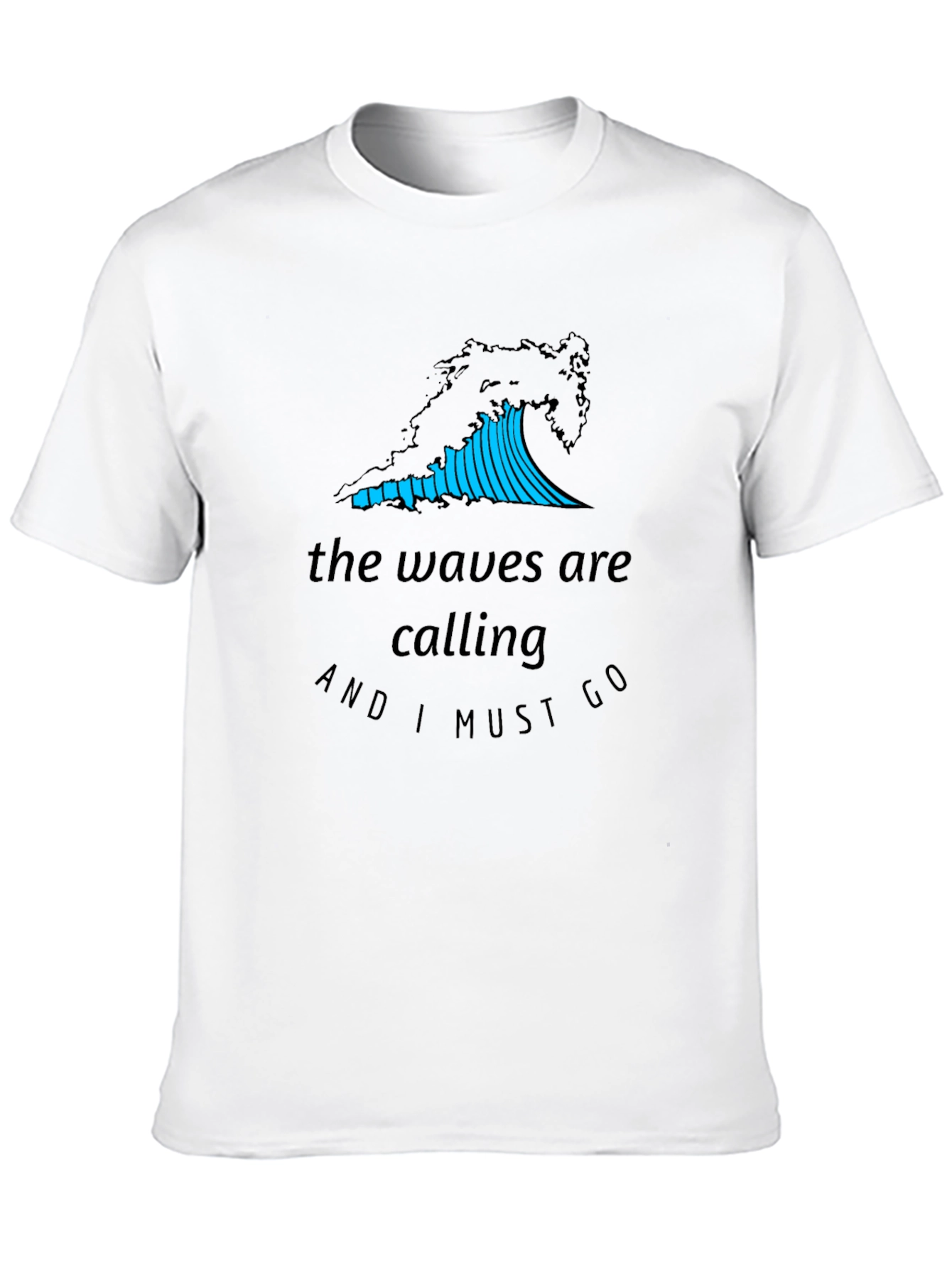 Waves Are Calling Graphic T-Shirt - Black