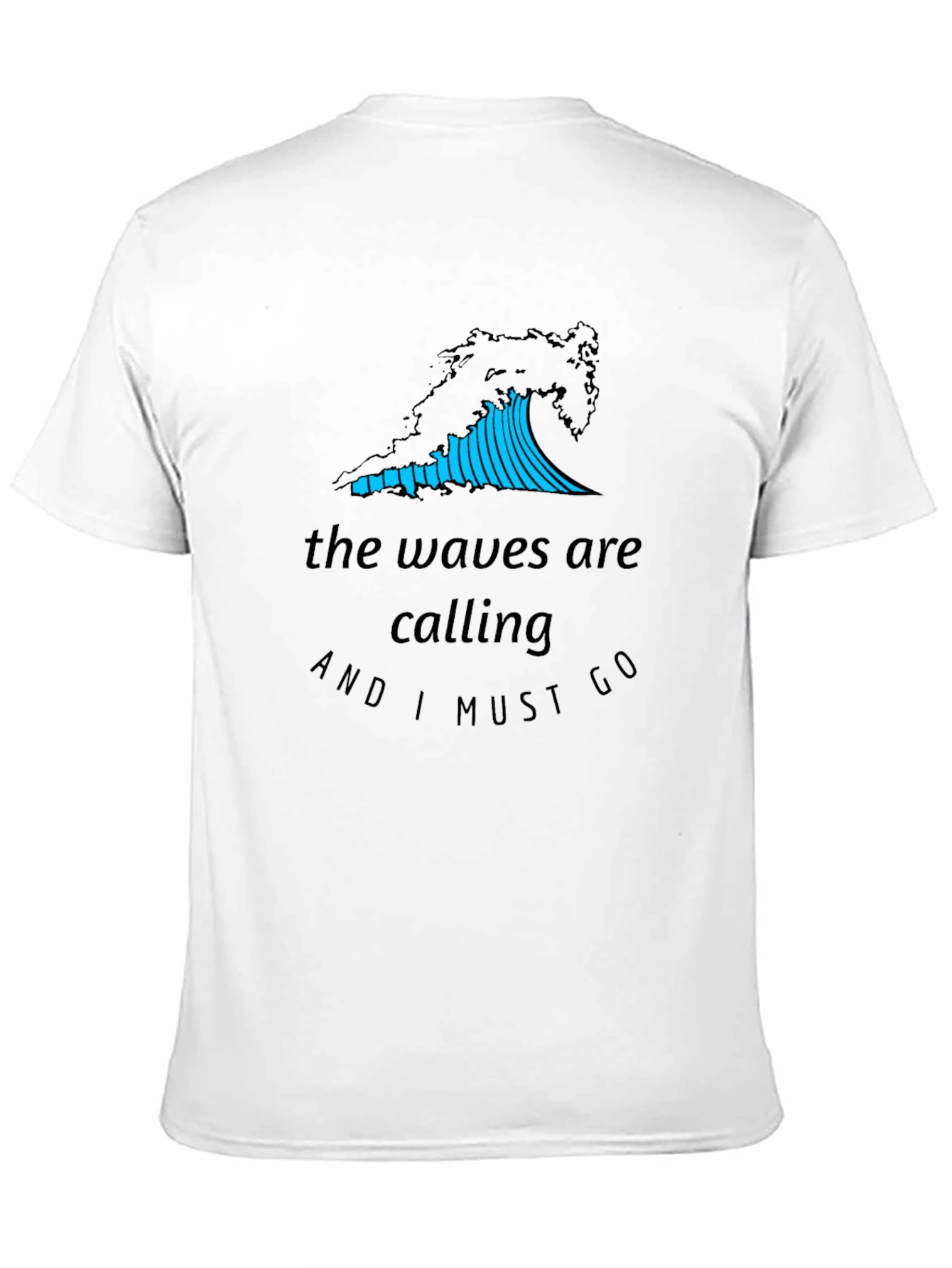 Waves Are Calling Graphic T-Shirt - Black