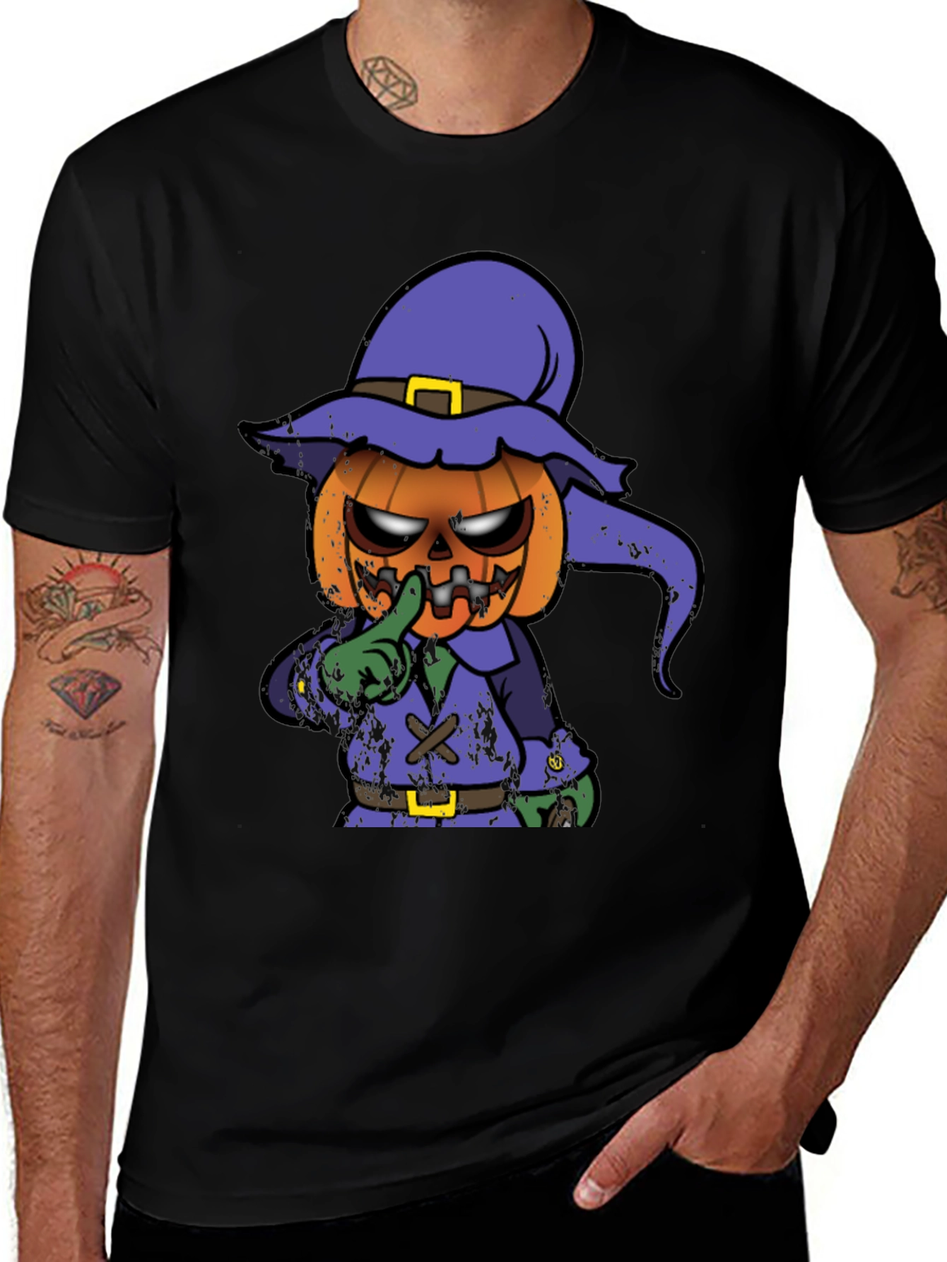 Spooky Pumpkin Character Graphic T-Shirt
