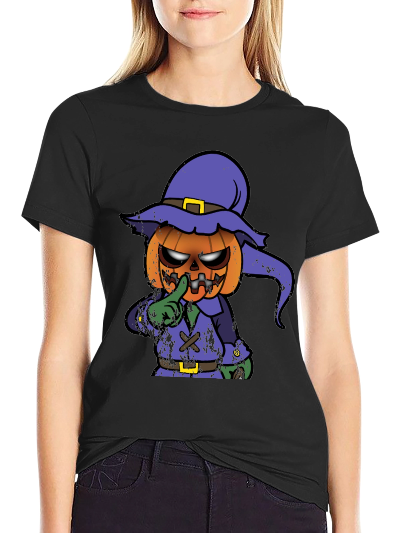 Spooky Pumpkin Character Graphic T-Shirt
