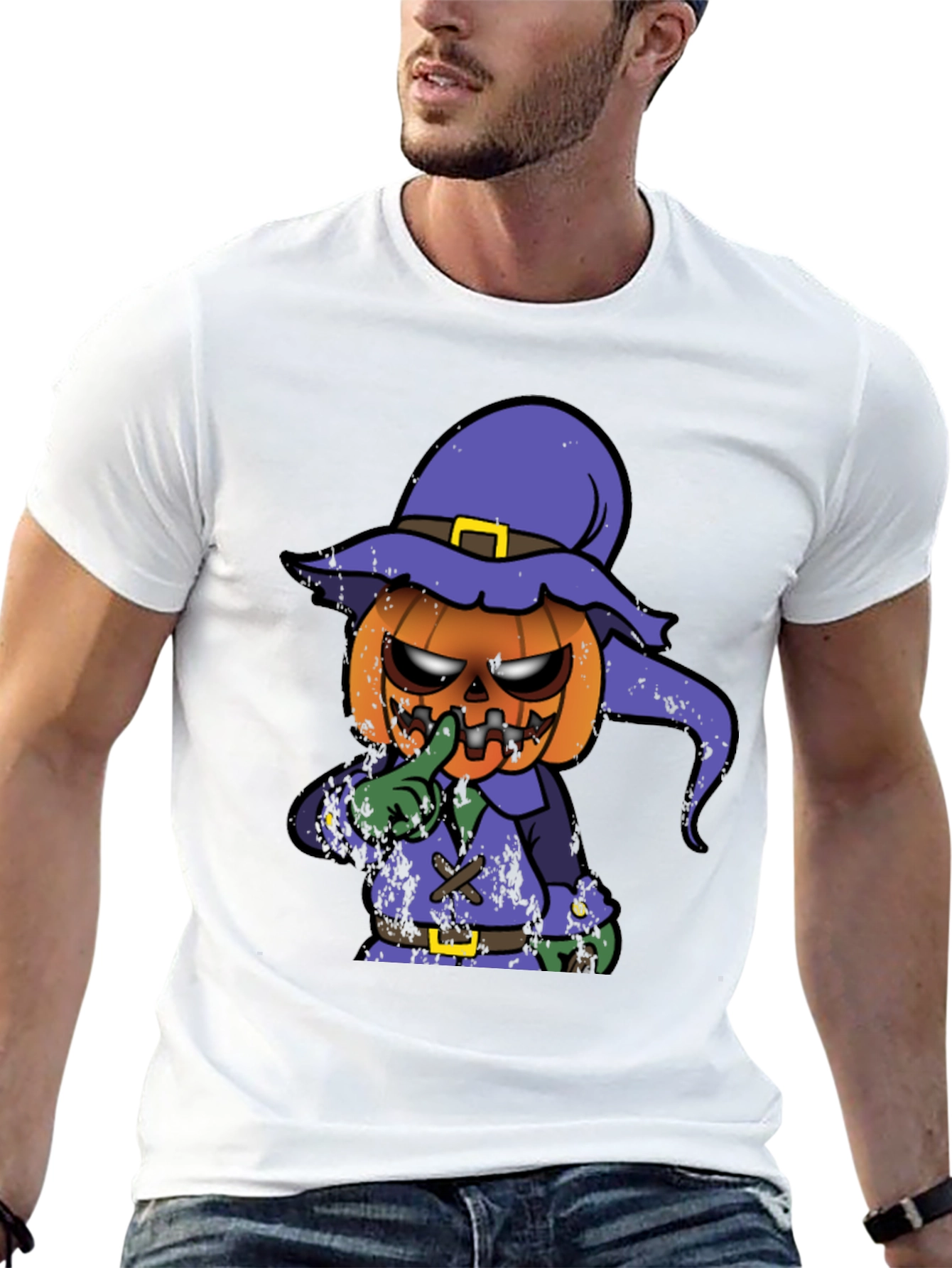 Spooky Pumpkin Character Graphic T-Shirt