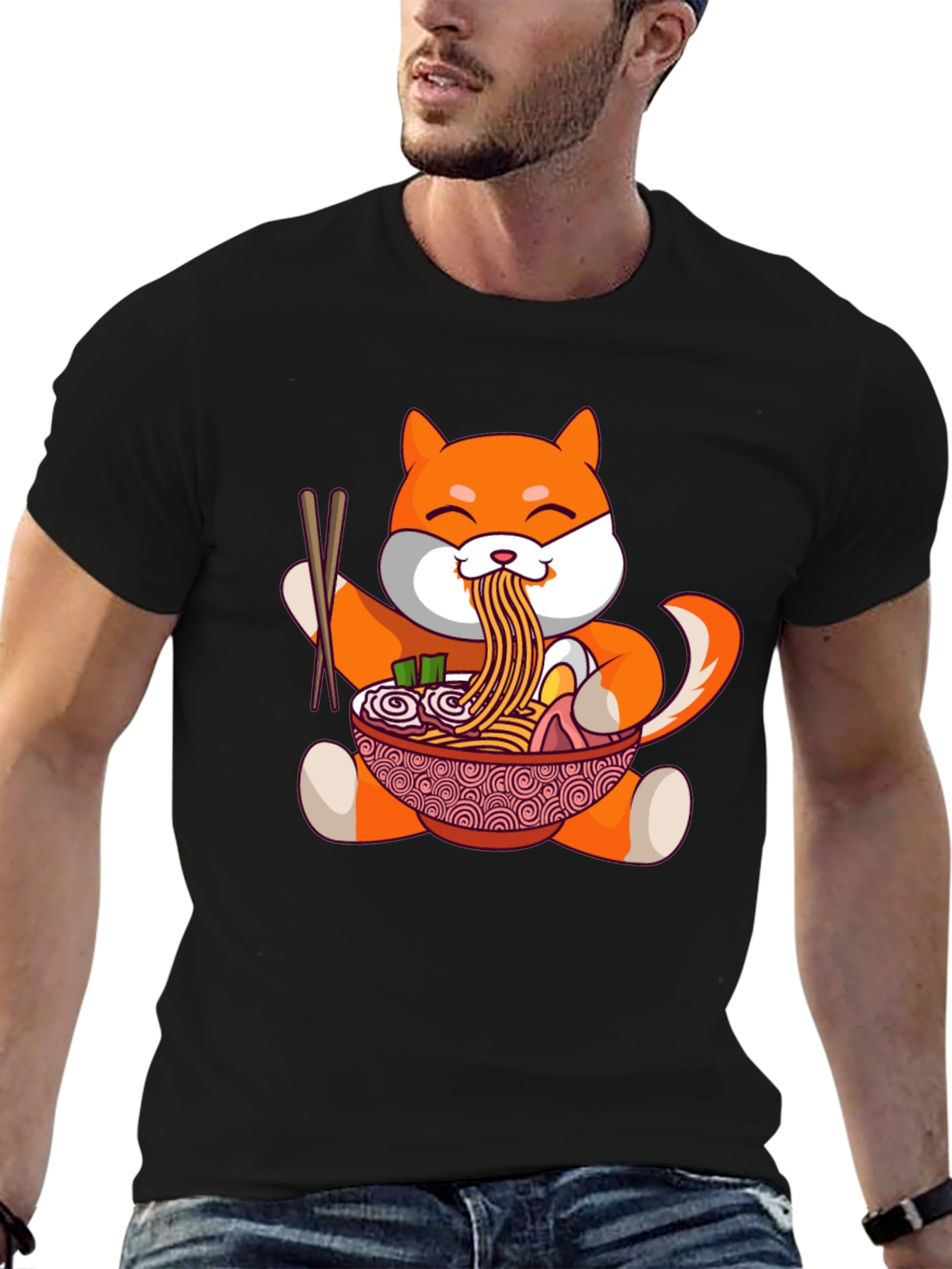 Shiba Inu Ramen Bowl T-Shirt - Cute Anime Design