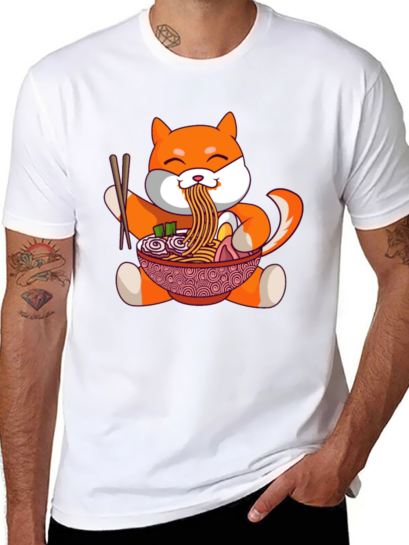 Shiba Inu Ramen Bowl T-Shirt - Cute Anime Design