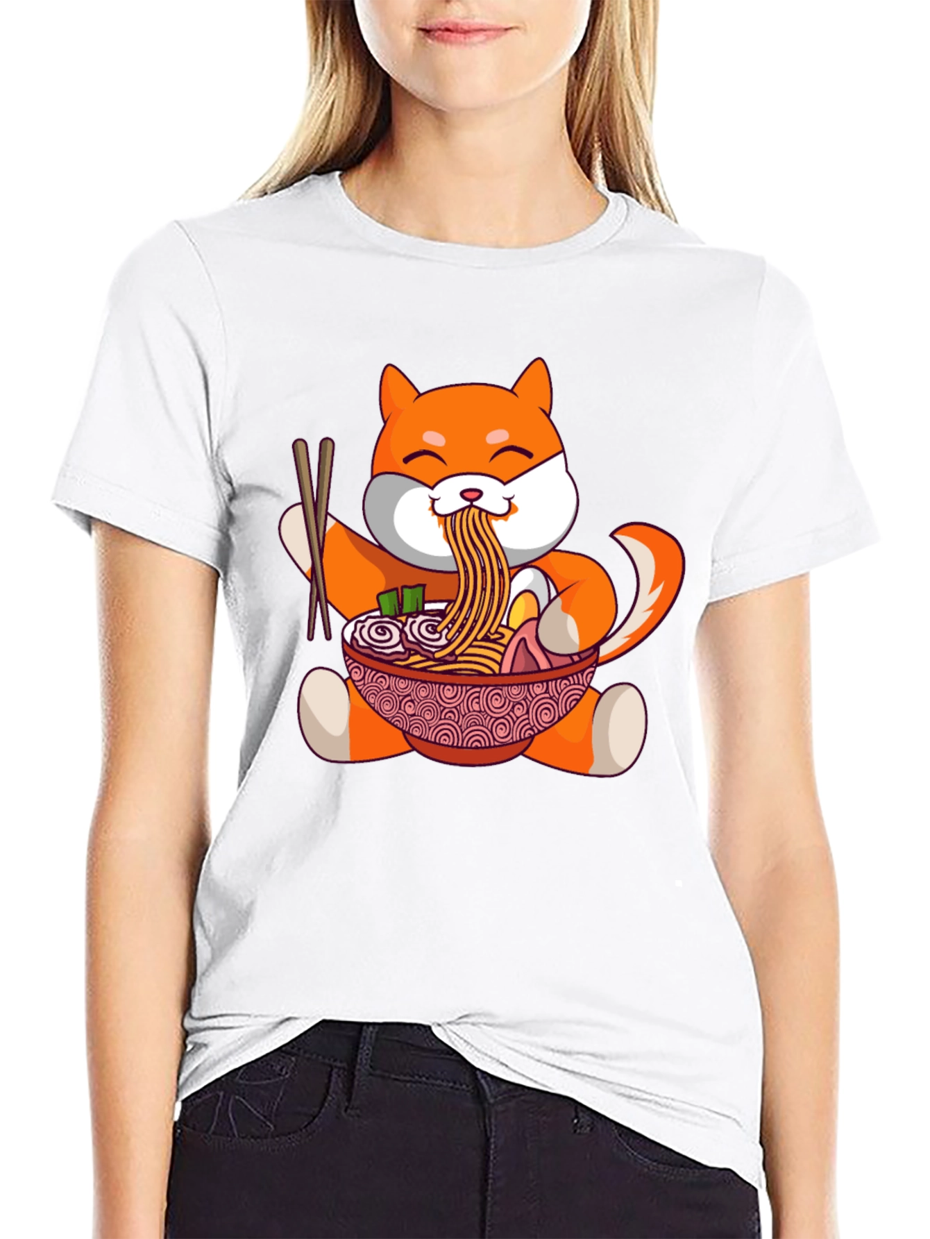 Shiba Inu Ramen Bowl T-Shirt - Cute Anime Design
