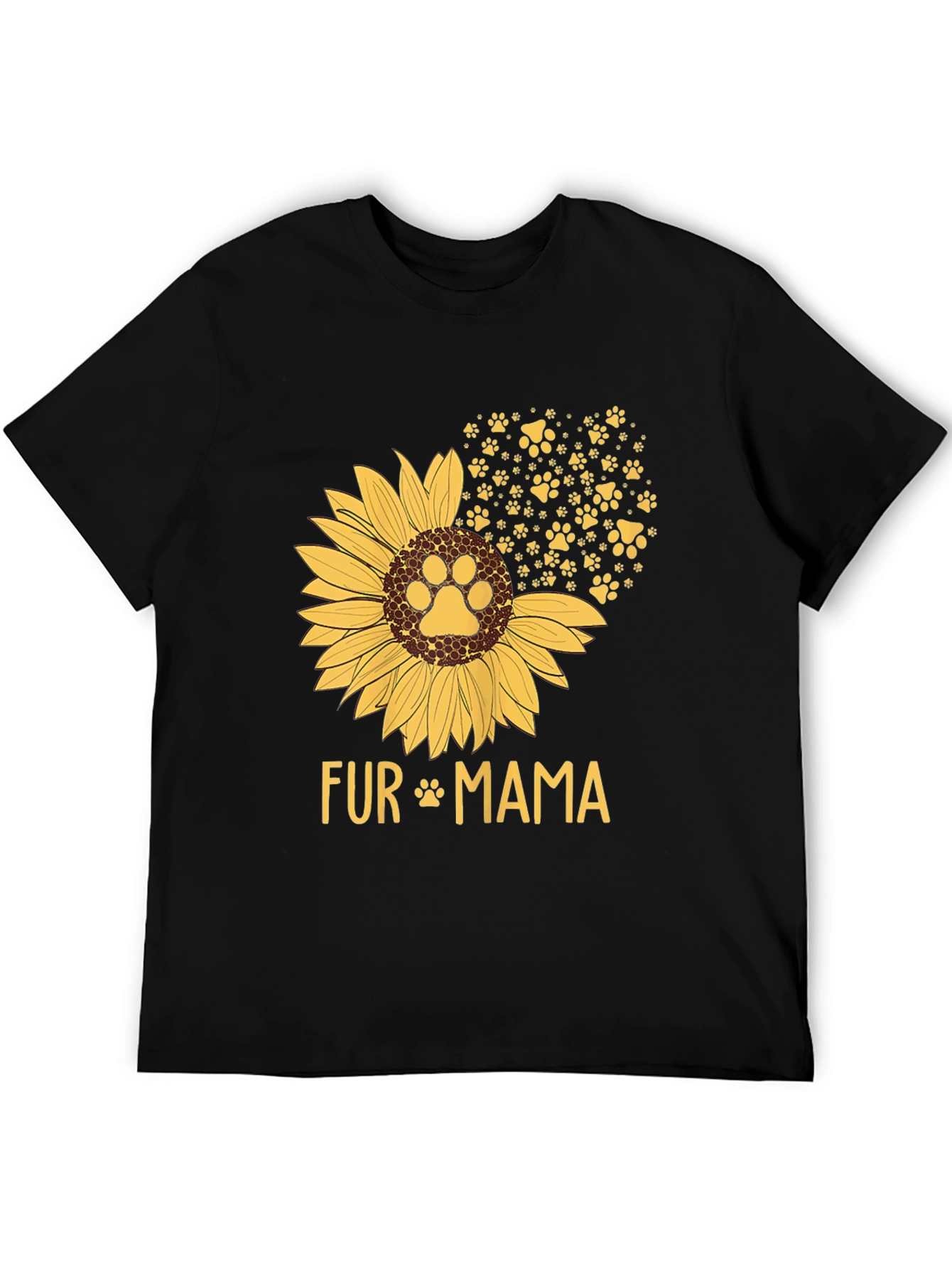 Fur Mama Sunflower Paw Print Graphic T-Shirt