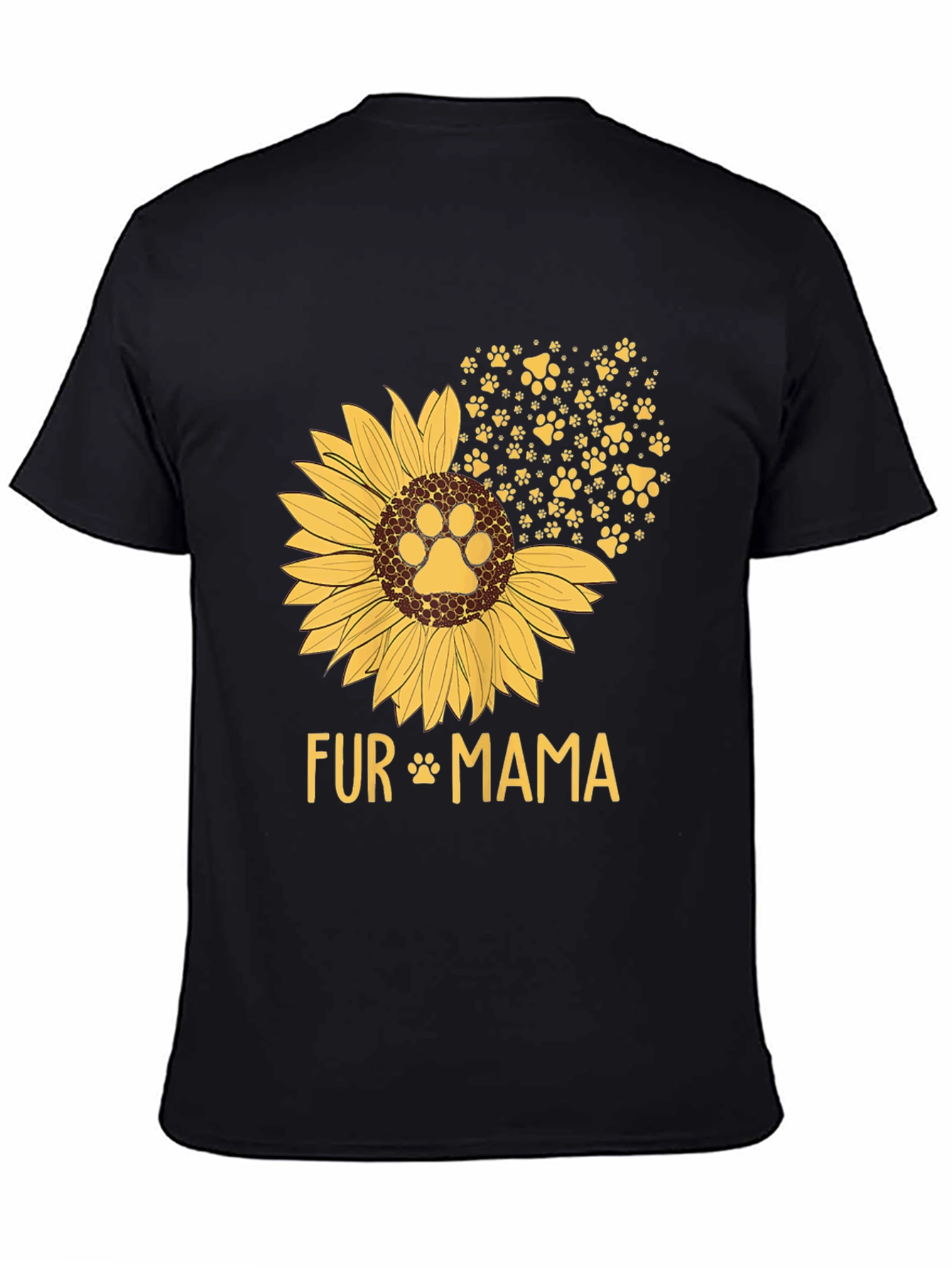 Fur Mama Sunflower Paw Print Graphic T-Shirt