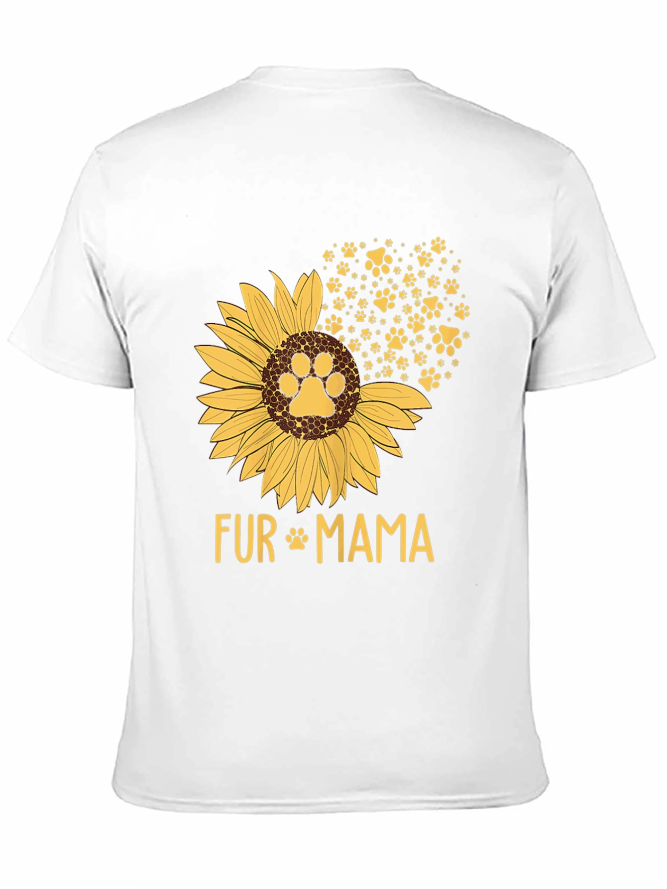 Fur Mama Sunflower Paw Print Graphic T-Shirt