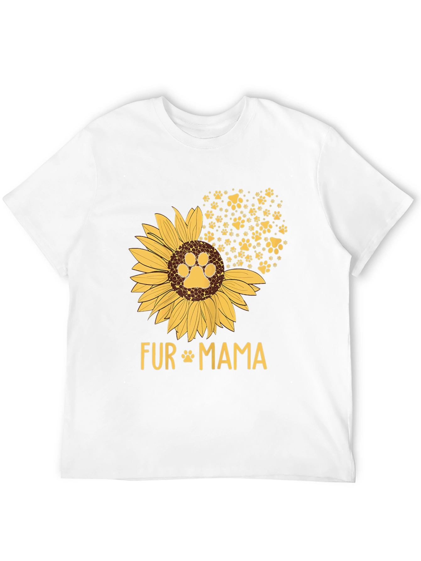 Fur Mama Sunflower Paw Print Graphic T-Shirt