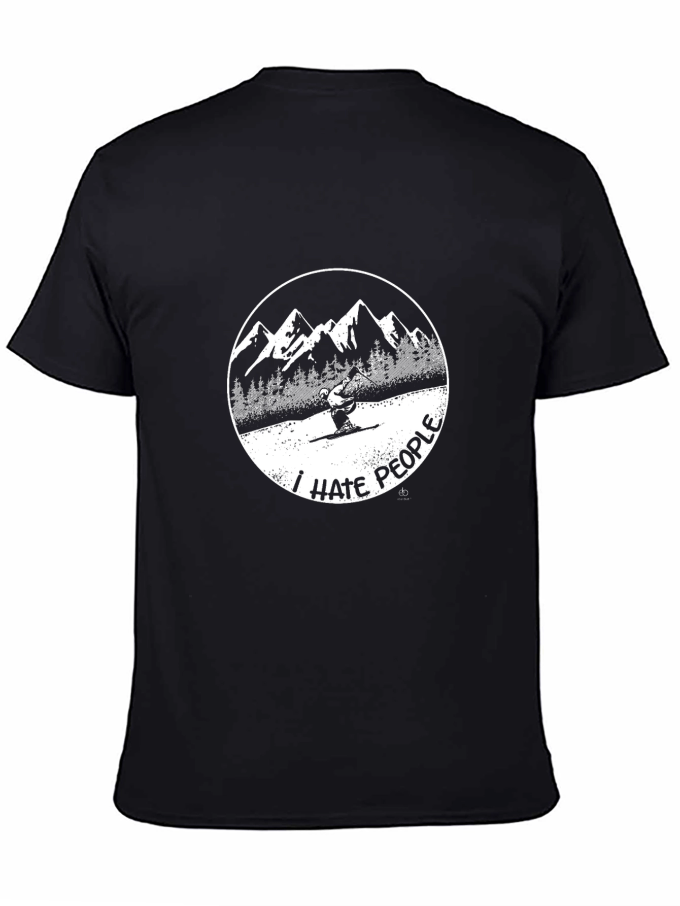 I Hate People Skiing Graphic Tee - Black