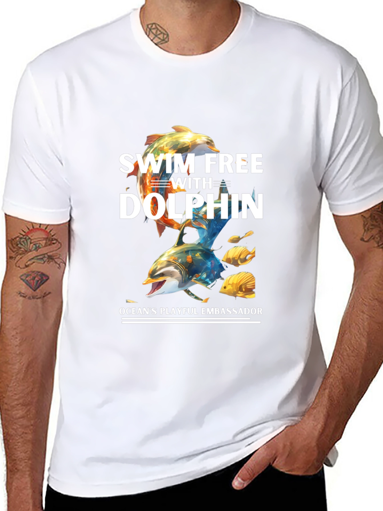Swim Free With Dolphin Graphic Tee