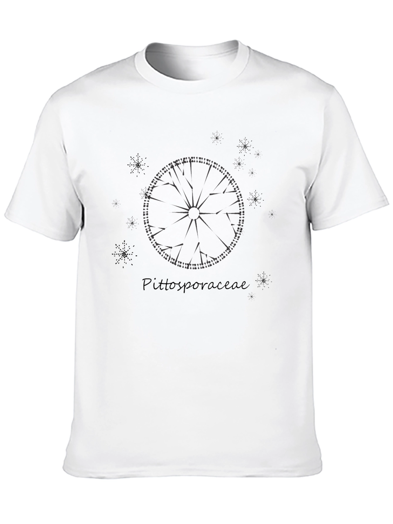 Botanical Design Black T-Shirt