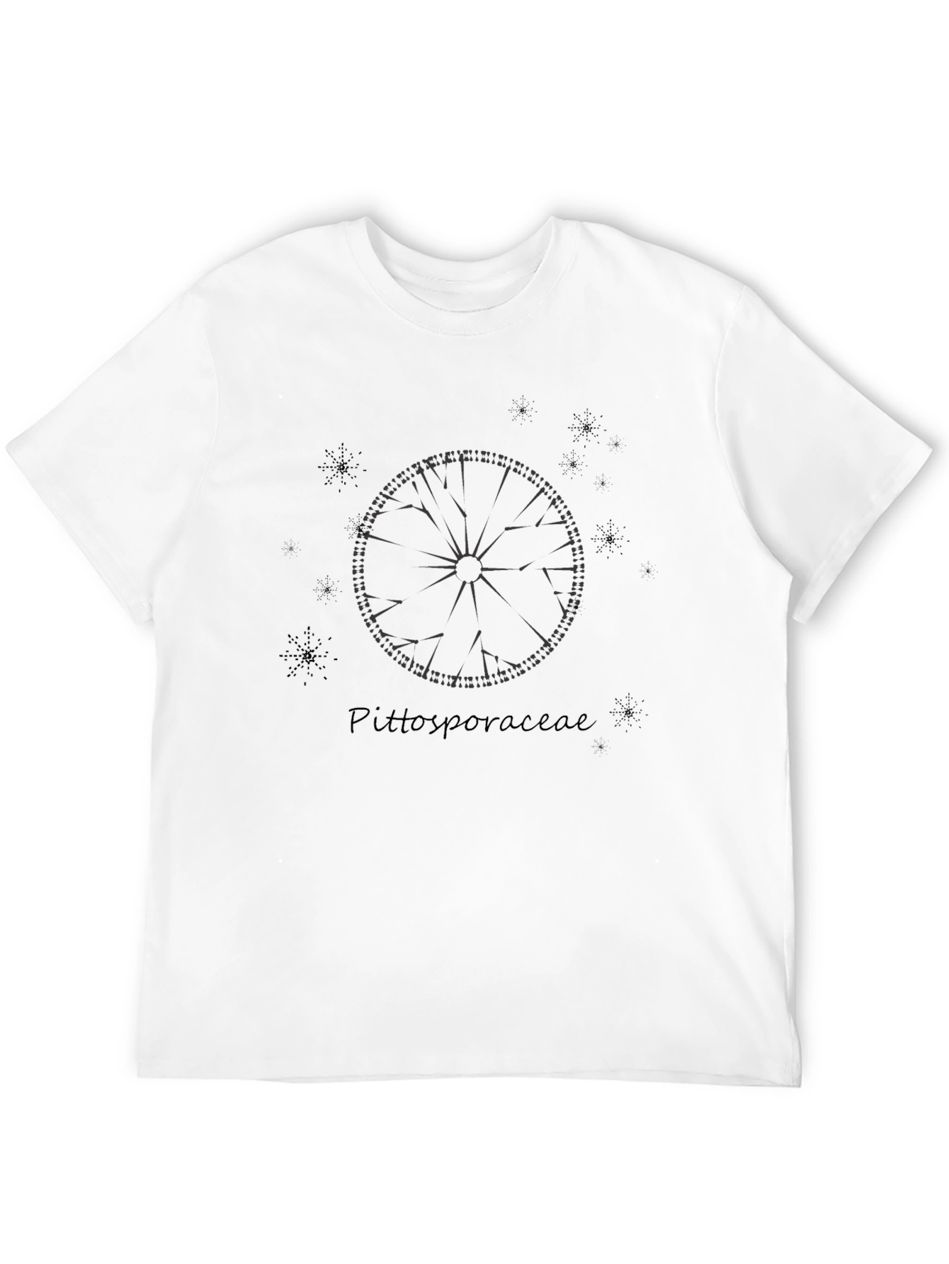 Botanical Design Black T-Shirt