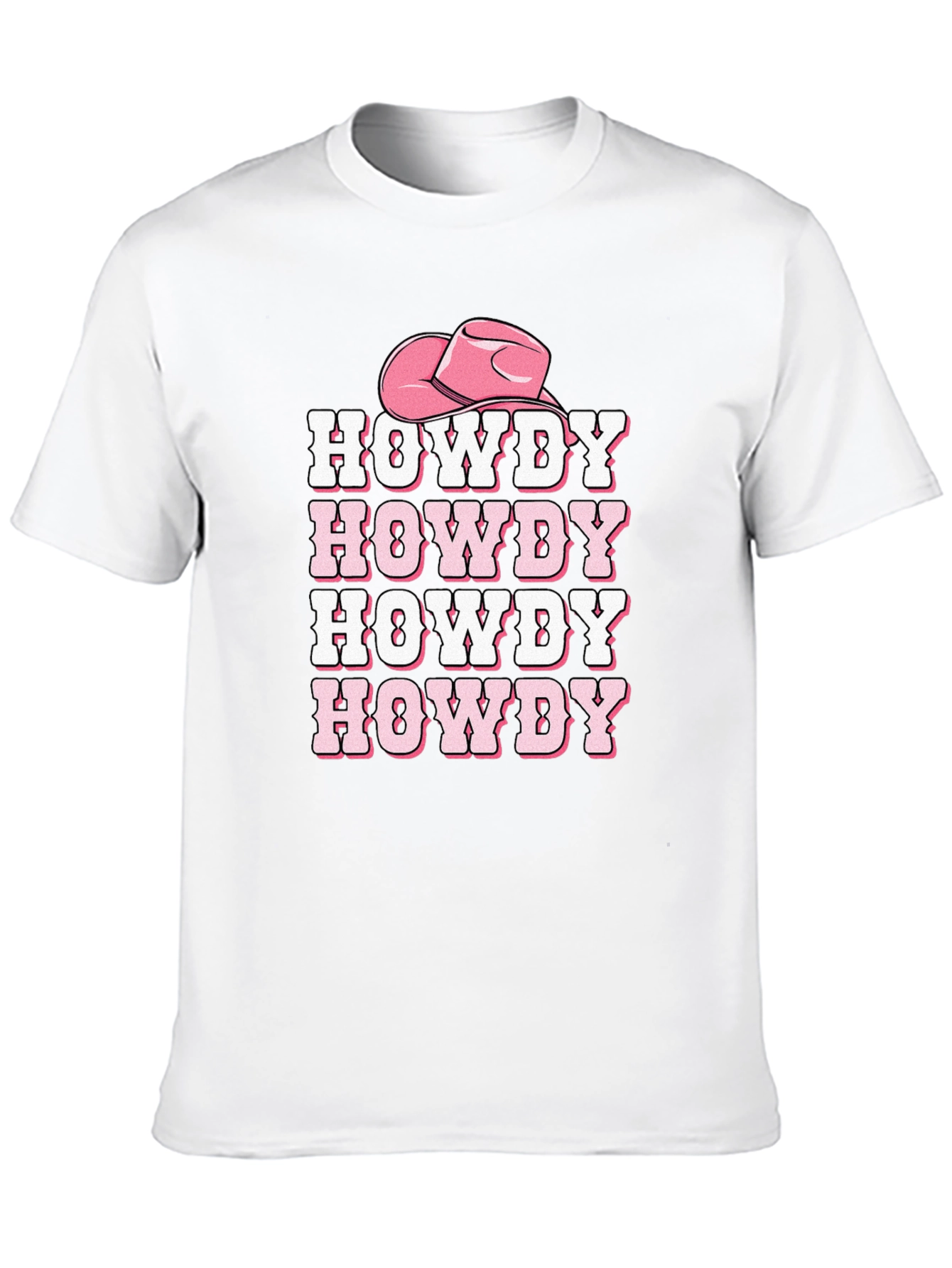Howdy Cowboy Tee - Pink Cowgirl Hat
