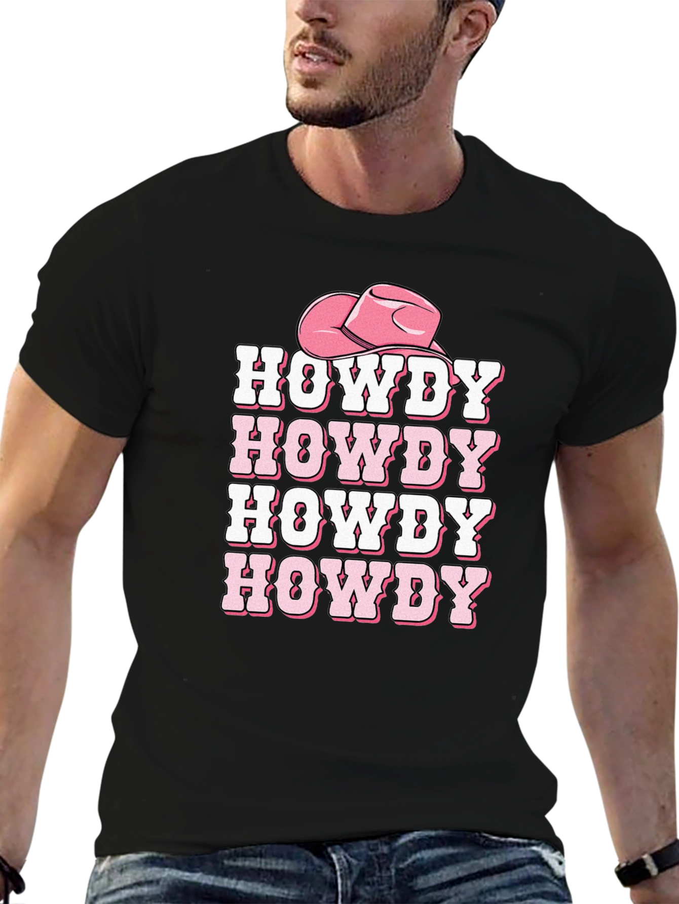 Howdy Cowboy Tee - Pink Cowgirl Hat