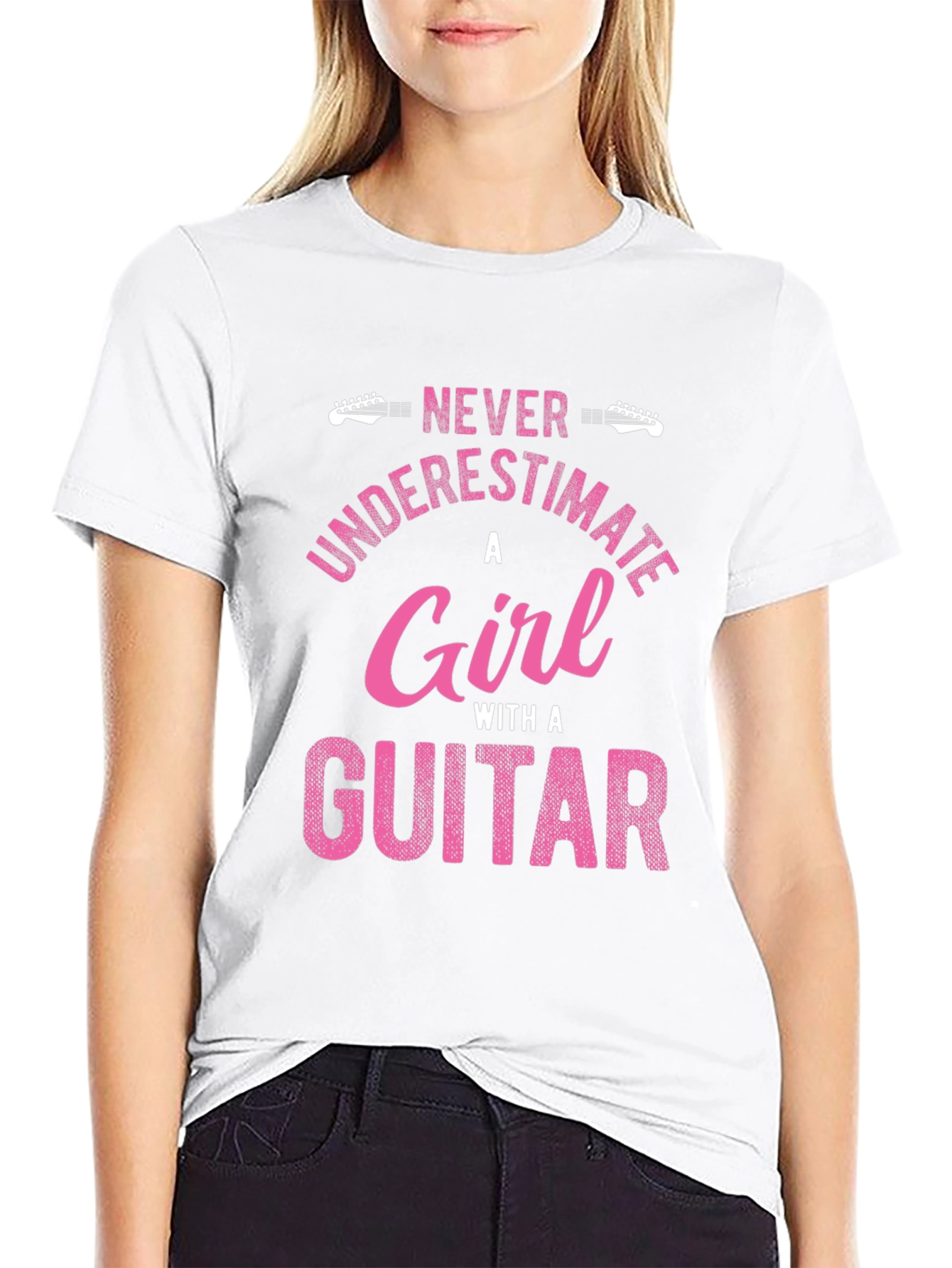 Never Underestimate a Girl with a Guitar T-Shirt