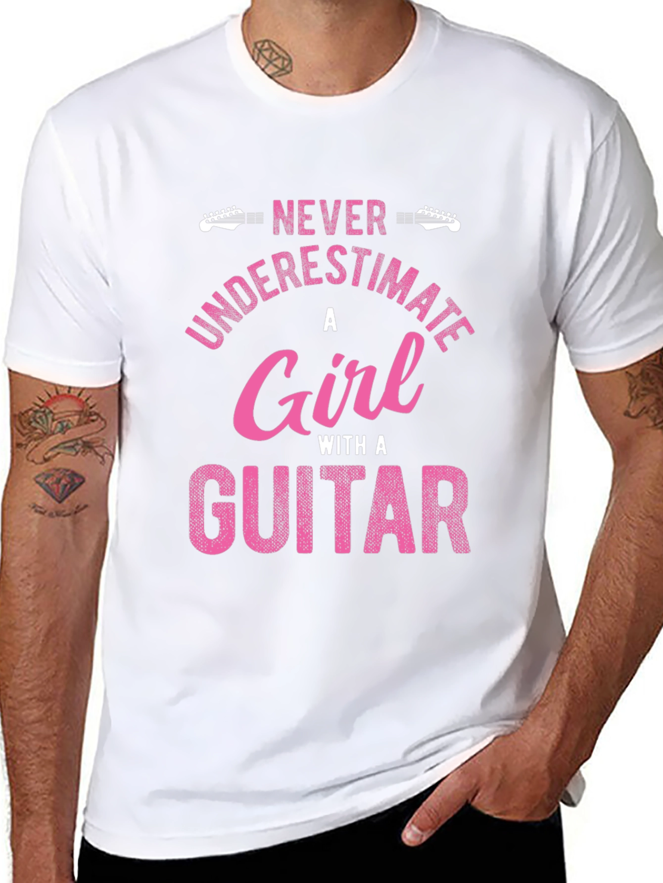 Never Underestimate a Girl with a Guitar T-Shirt