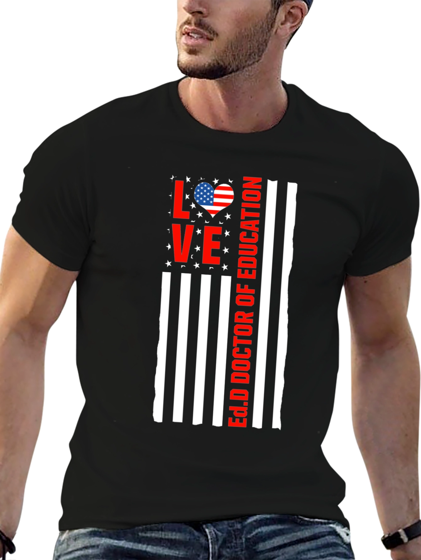 Ed.D Doctor of Education Love American Flag T-Shirt