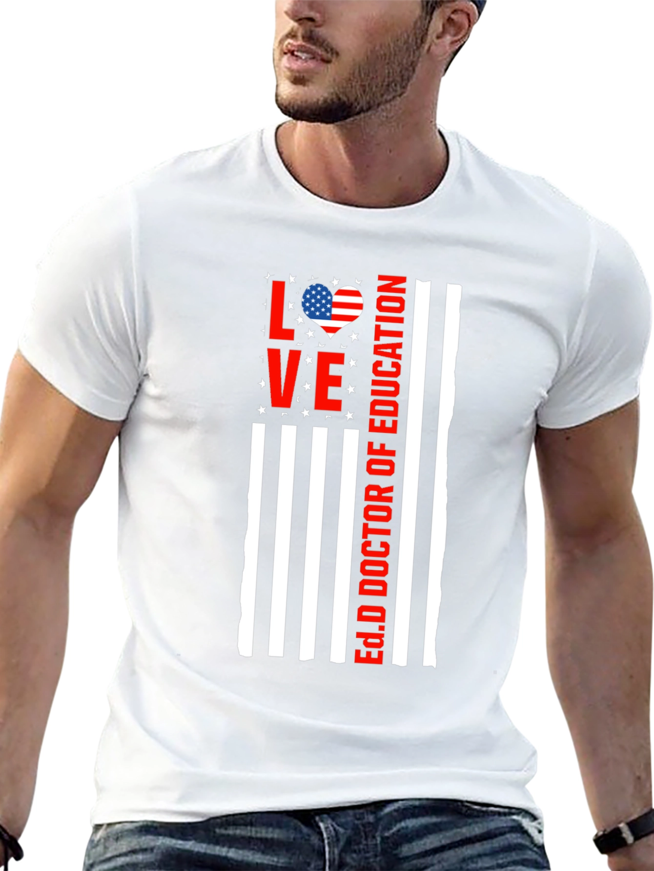 Ed.D Doctor of Education Love American Flag T-Shirt