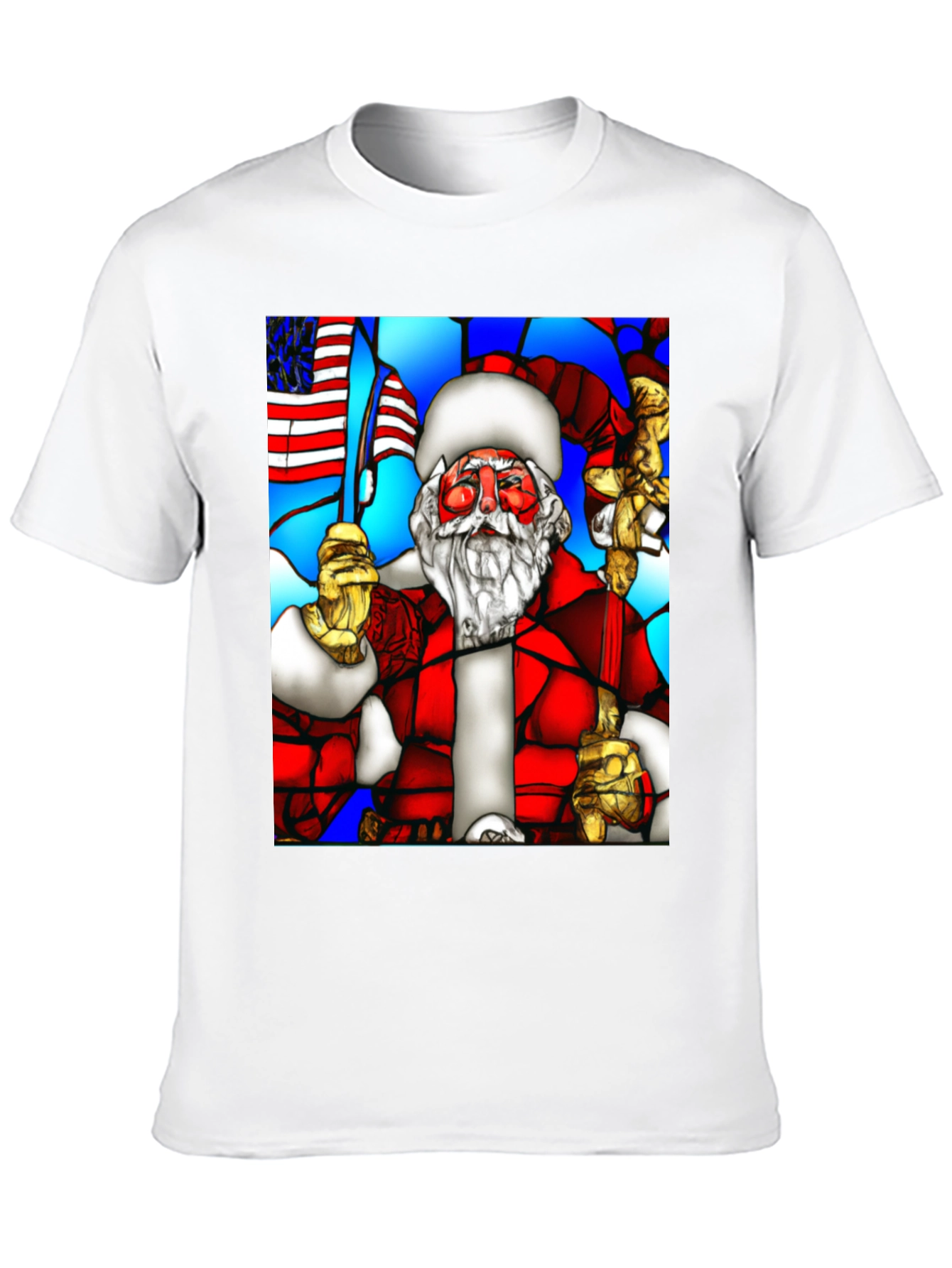 Stained Glass Santa Graphic Tee