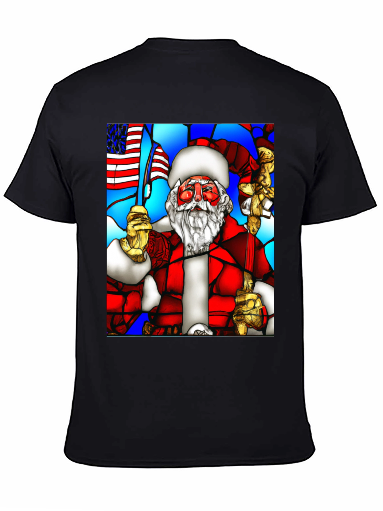 Stained Glass Santa Graphic Tee