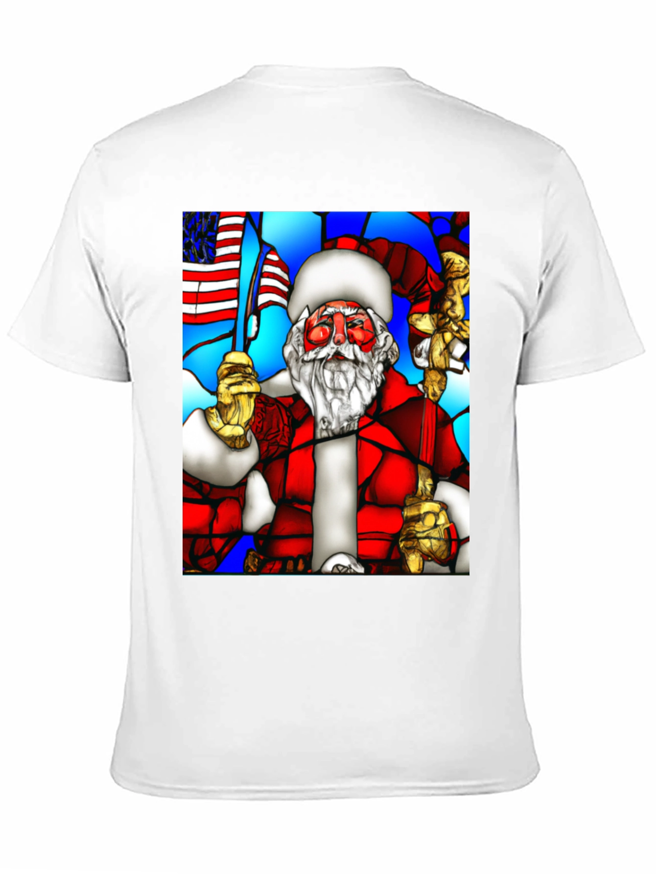 Stained Glass Santa Graphic Tee