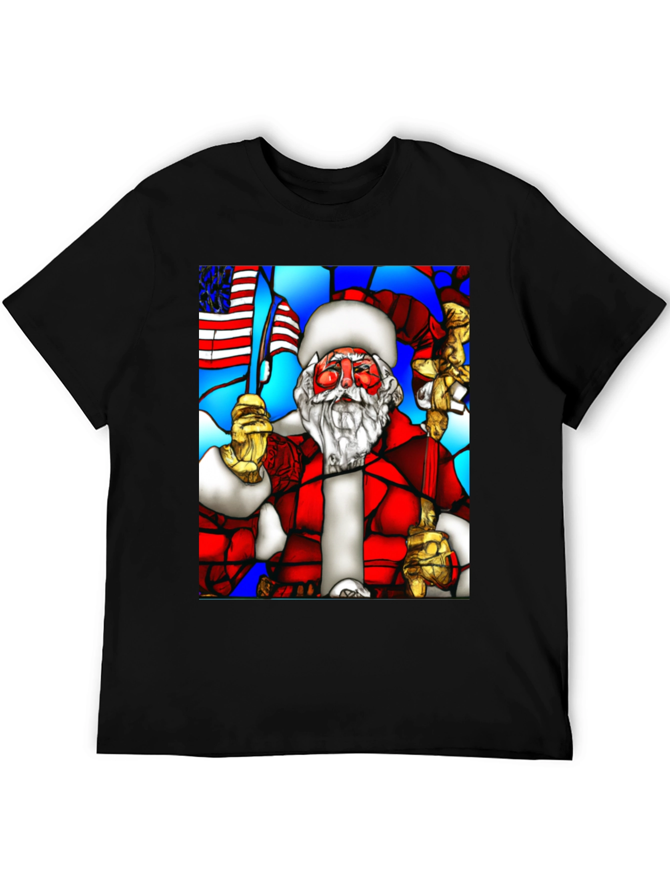 Stained Glass Santa Graphic Tee