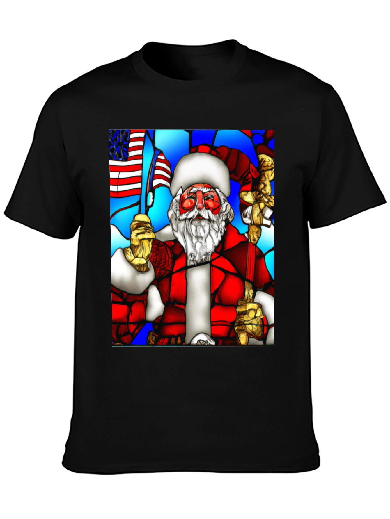 Stained Glass Santa Graphic Tee