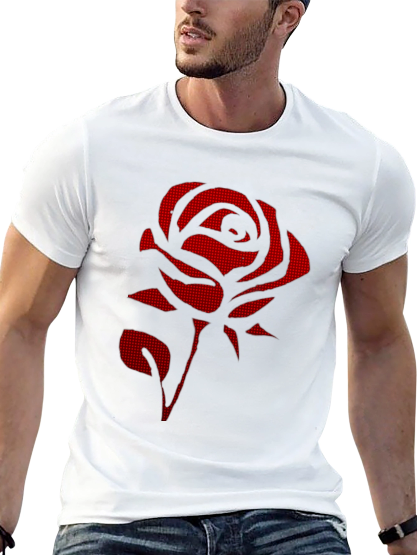 Red Rose Graphic Black T-Shirt - Stylish & Unique
