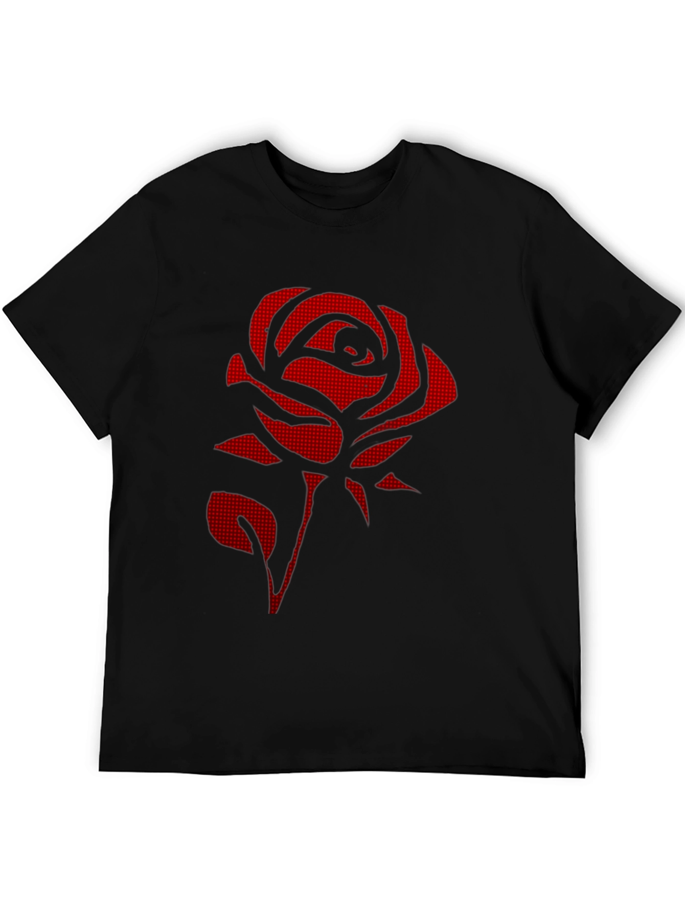 Red Rose Graphic Black T-Shirt - Stylish & Unique