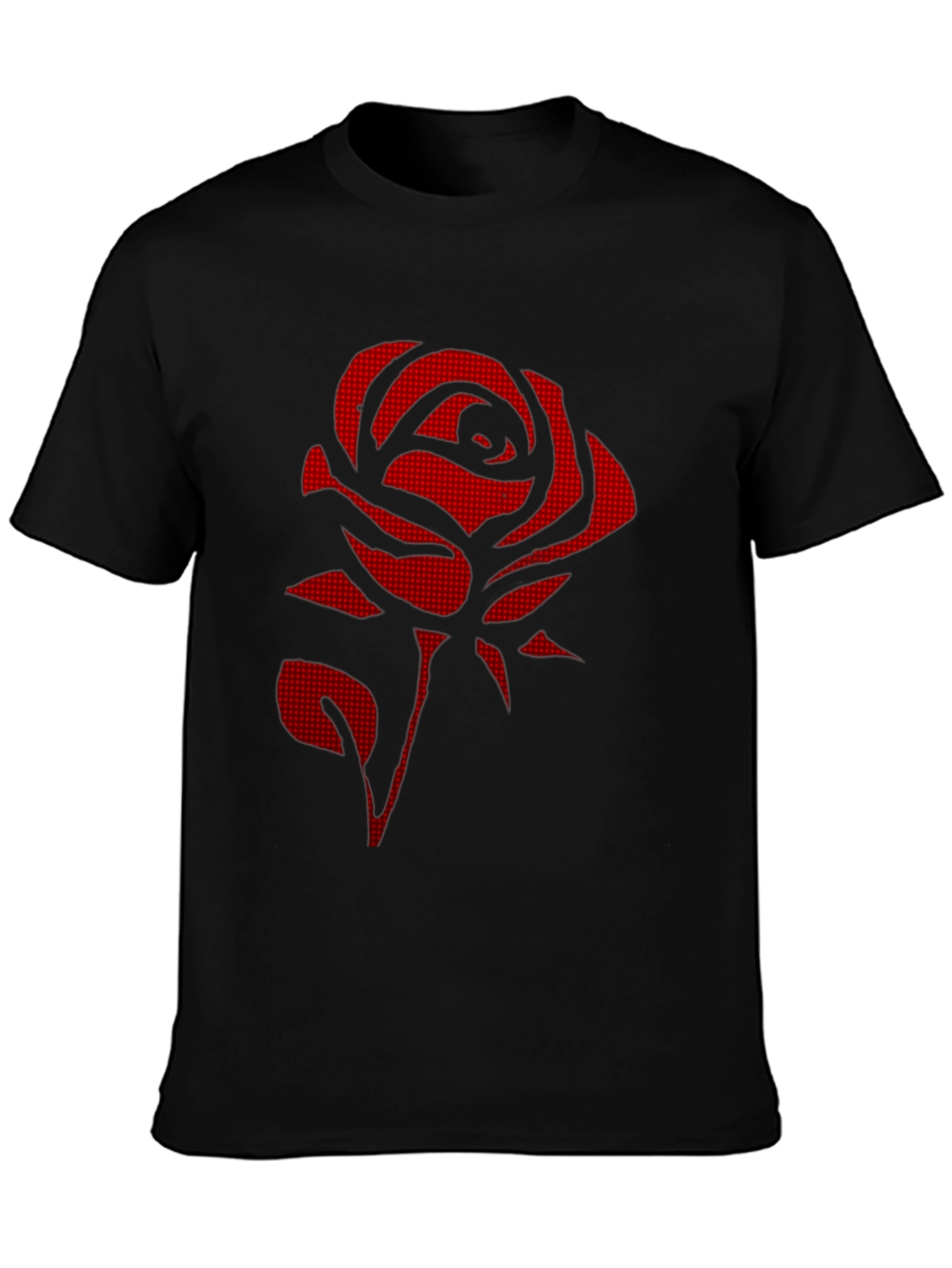 Red Rose Graphic Black T-Shirt - Stylish & Unique