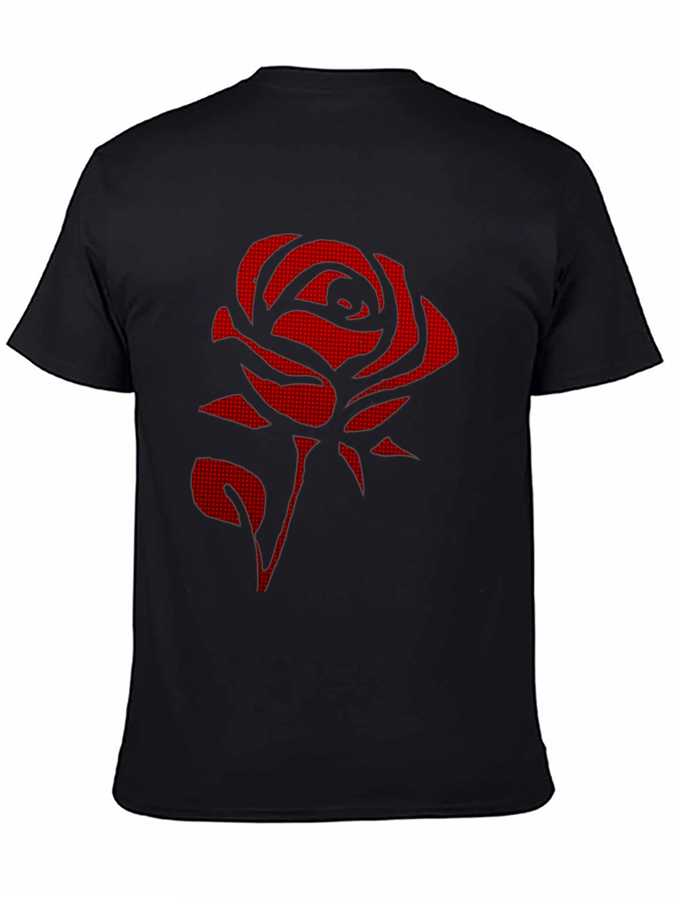 Red Rose Graphic Black T-Shirt - Stylish & Unique