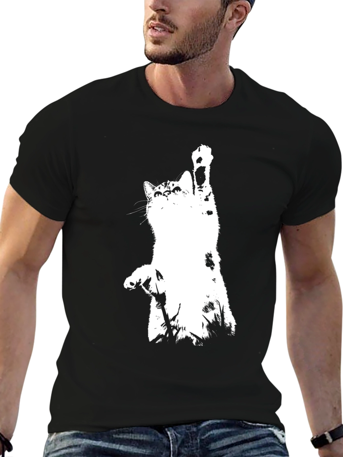 Cool Cat Graphic Tee - Black