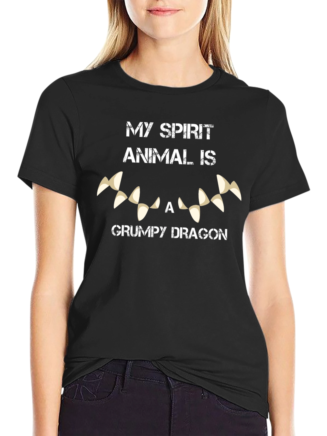 Grumpy Dragon Spirit Animal Graphic T-Shirt