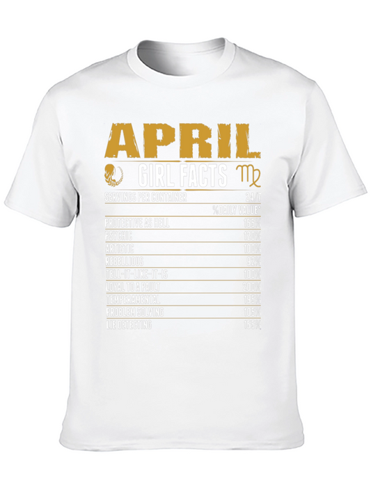 April Girl Facts T-Shirt - Zodiac Virgo Birthday Tee