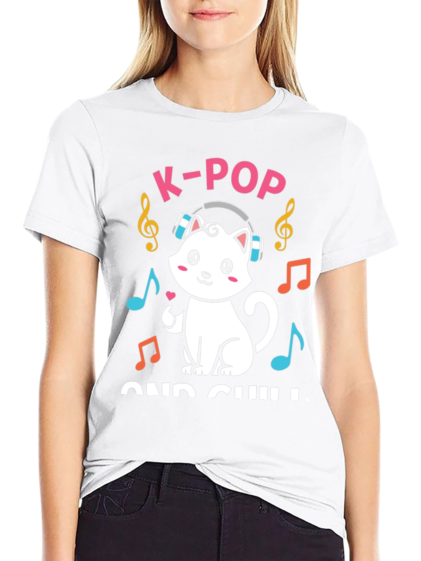 K-Pop and Chill Cat T-Shirt
