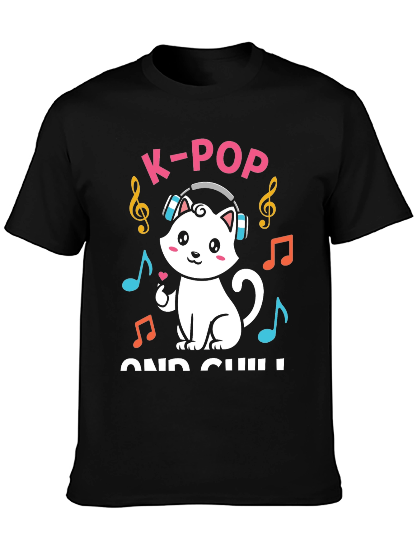 K-Pop and Chill Cat T-Shirt