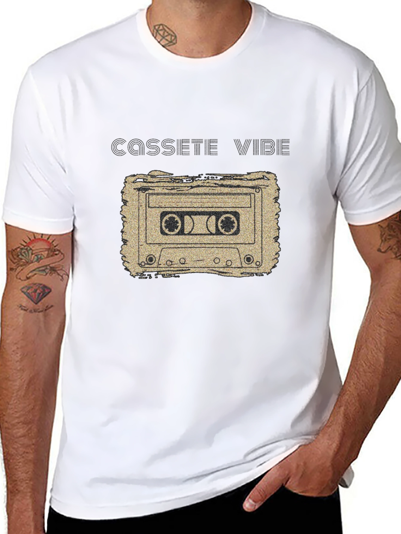Cassette Vibe Black Graphic T-Shirt