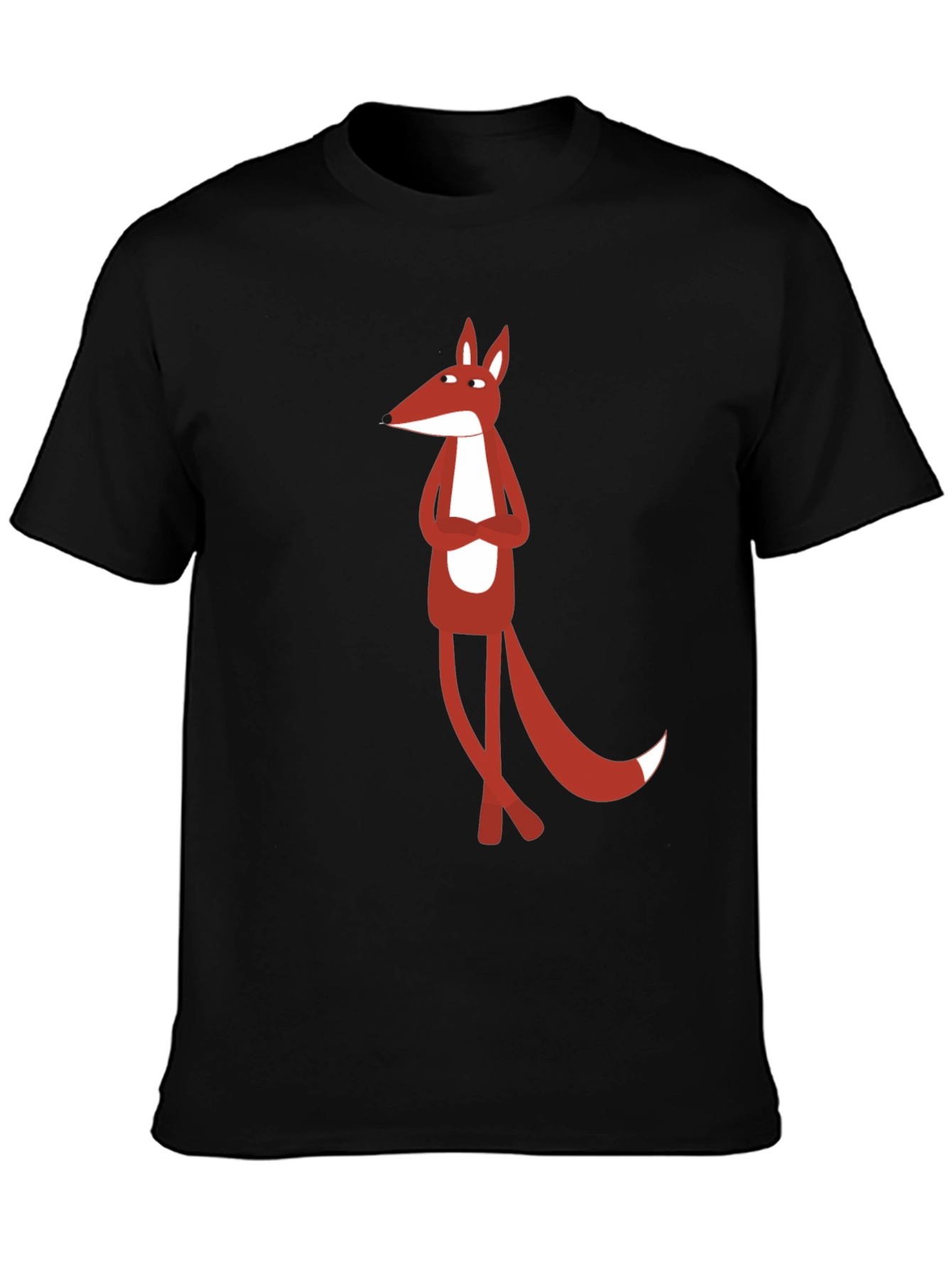Cool Fox Graphic Tee - Black Cotton T-Shirt