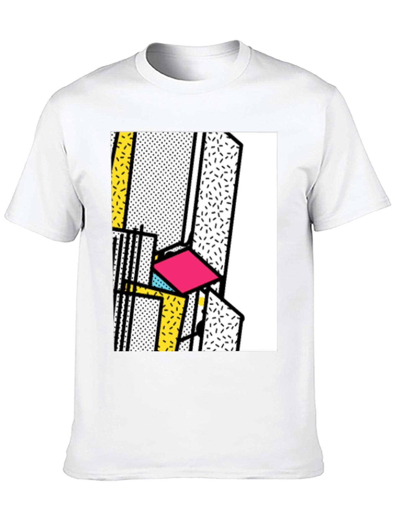 Retro Memphis Design Black T-Shirt