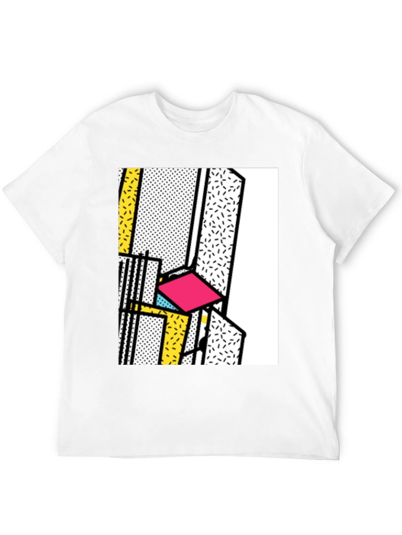 Retro Memphis Design Black T-Shirt