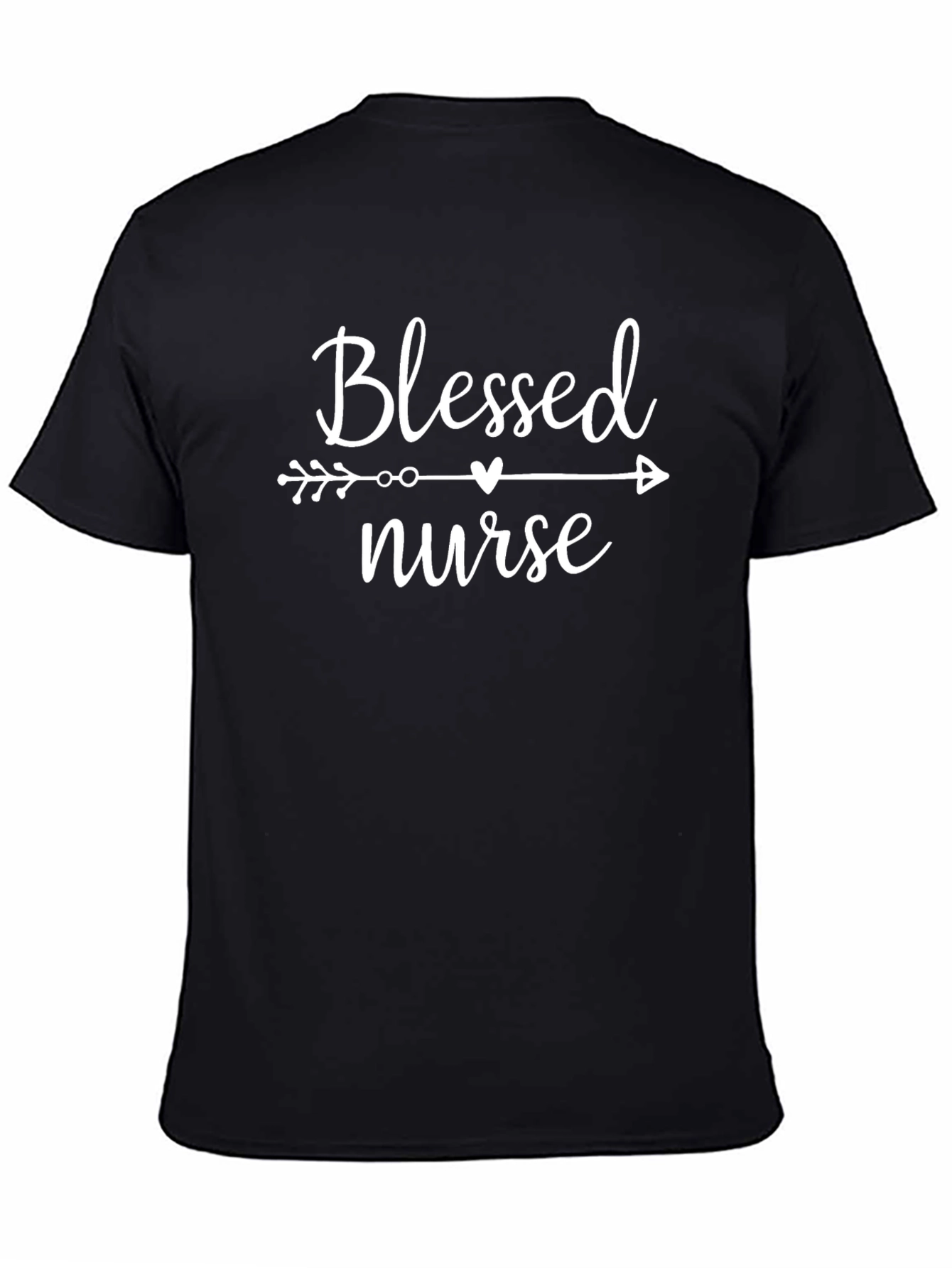 Blessed Nurse T-Shirt - Black Heart Arrow Design