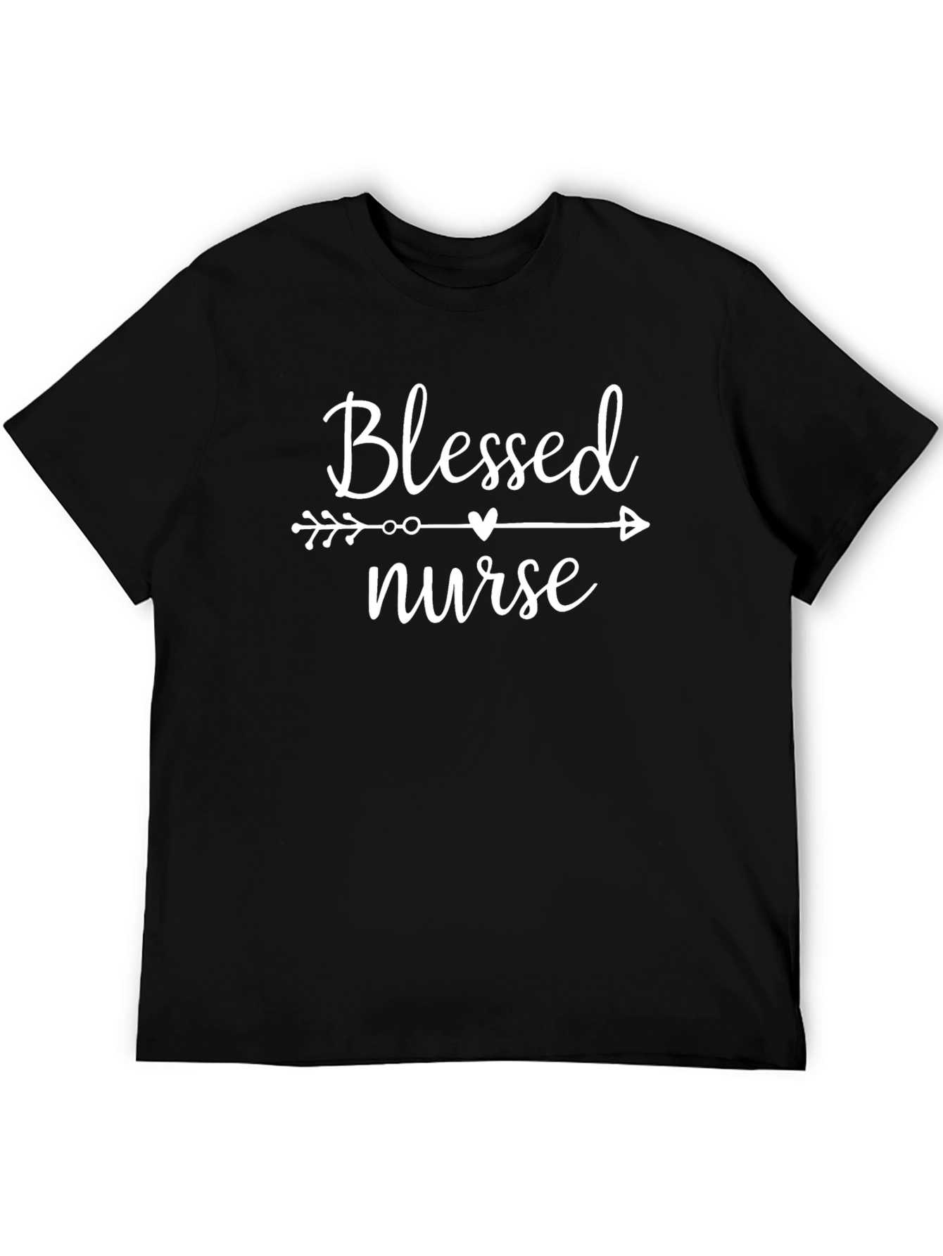 Blessed Nurse T-Shirt - Black Heart Arrow Design
