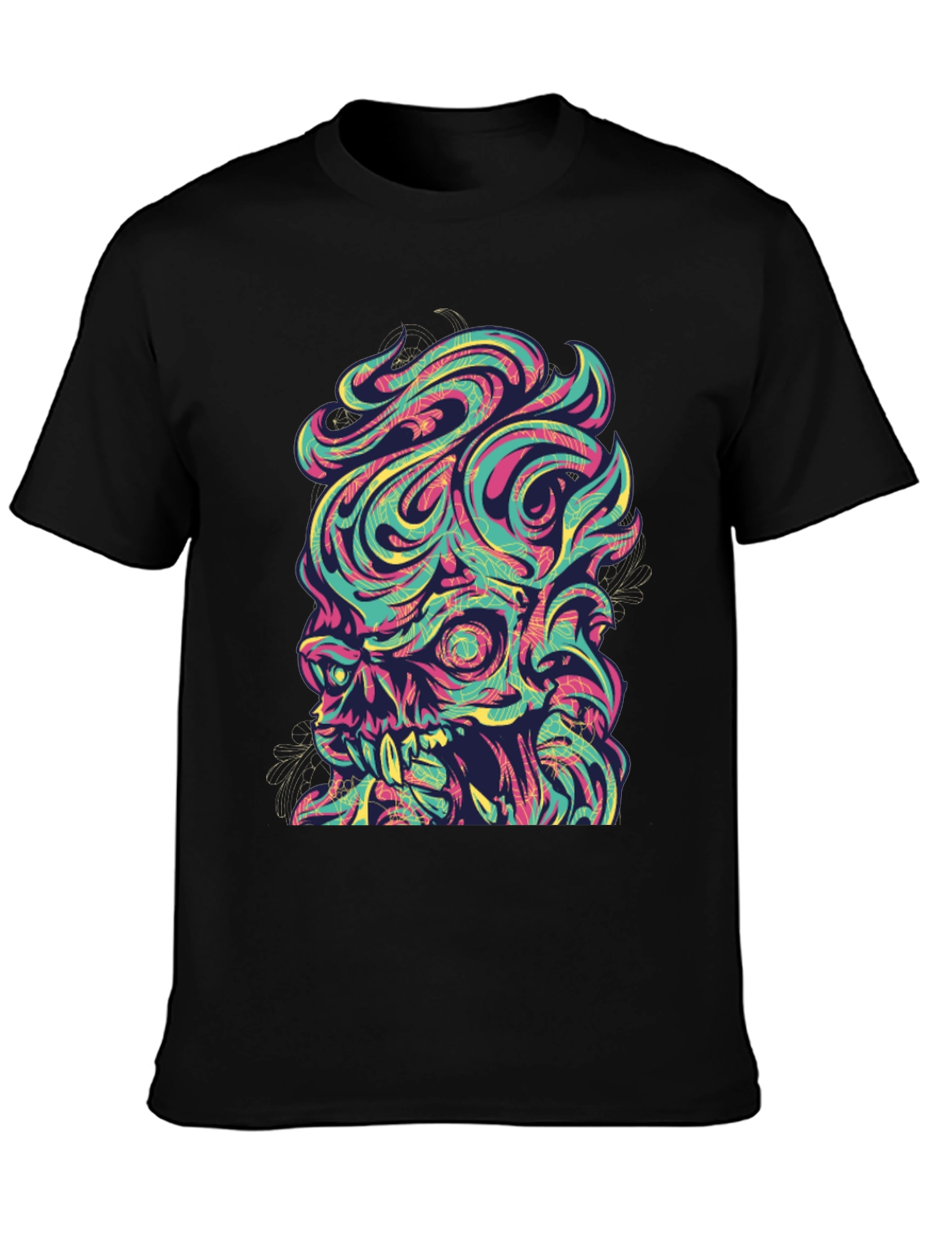 Psychedelic Skull Graphic T-Shirt