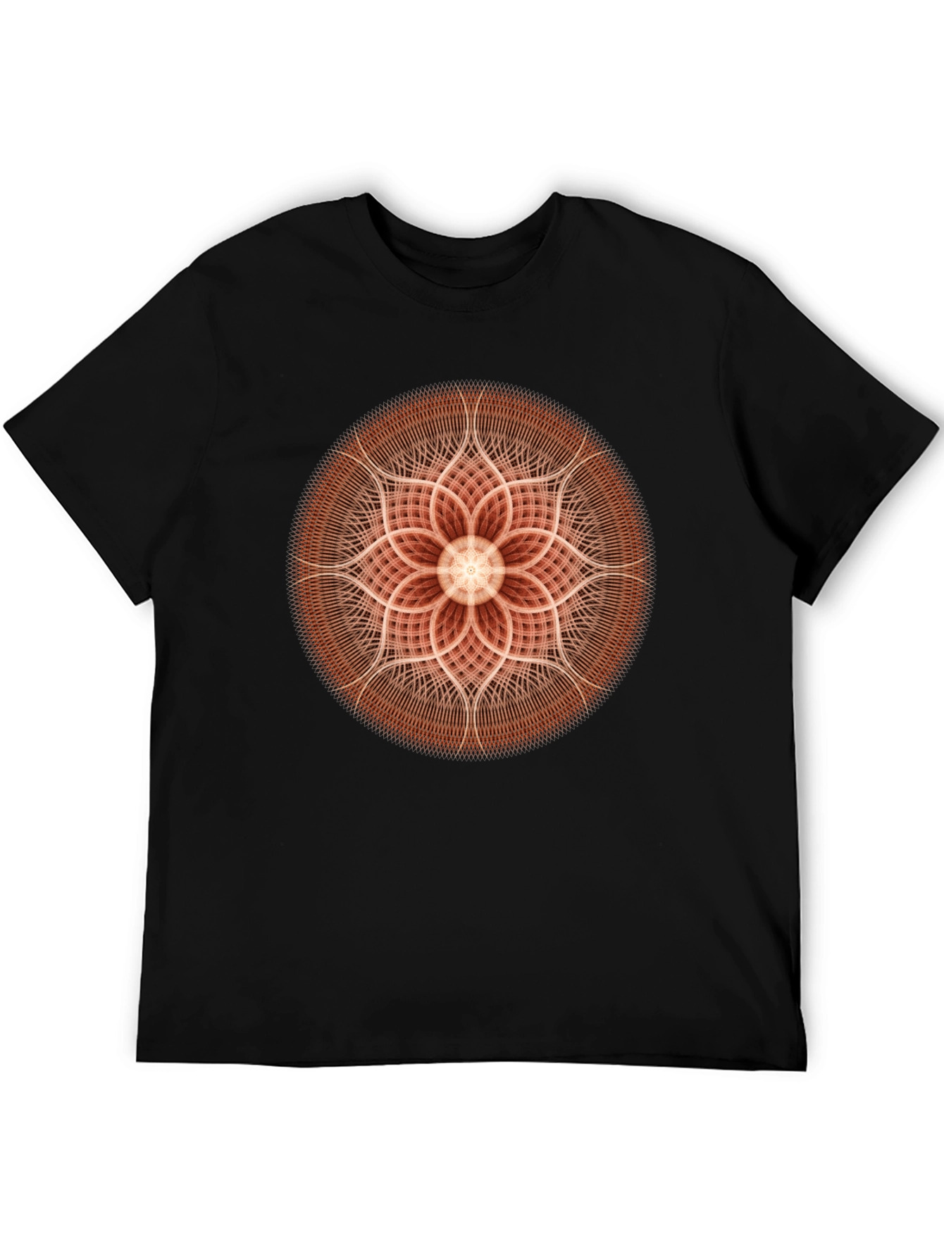 Geometric Mandala Graphic Black T-Shirt