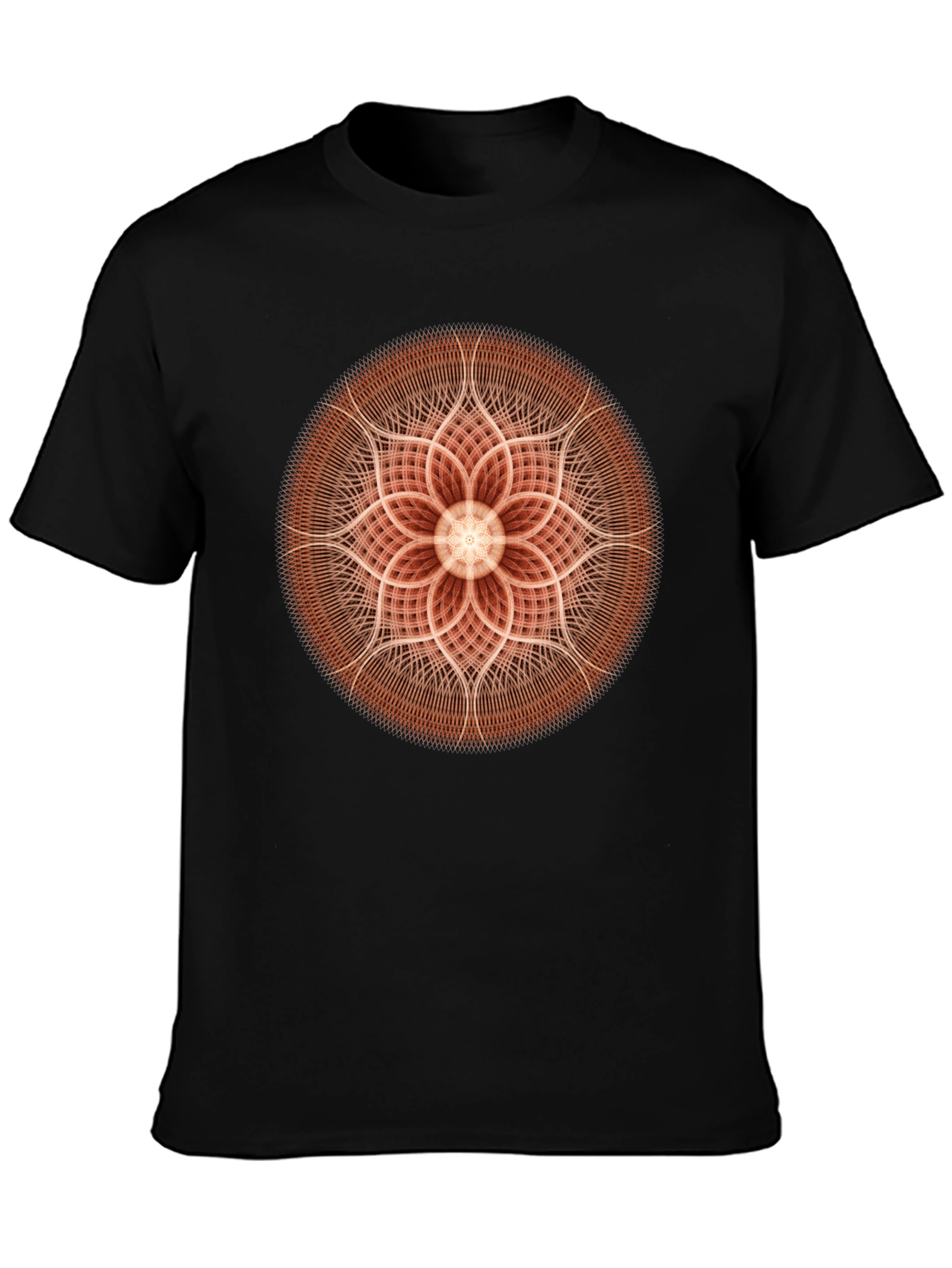 Geometric Mandala Graphic Black T-Shirt