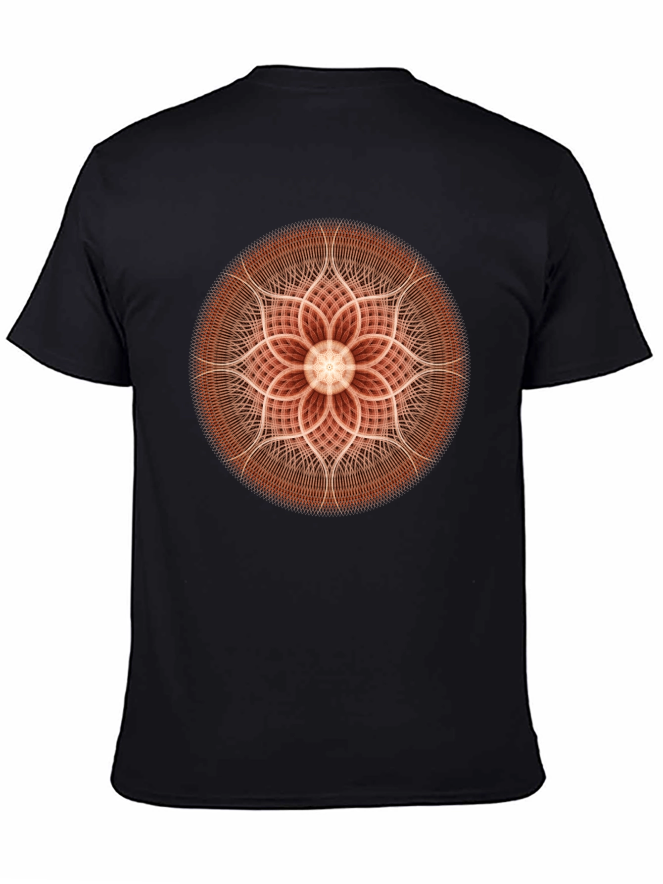 Geometric Mandala Graphic Black T-Shirt