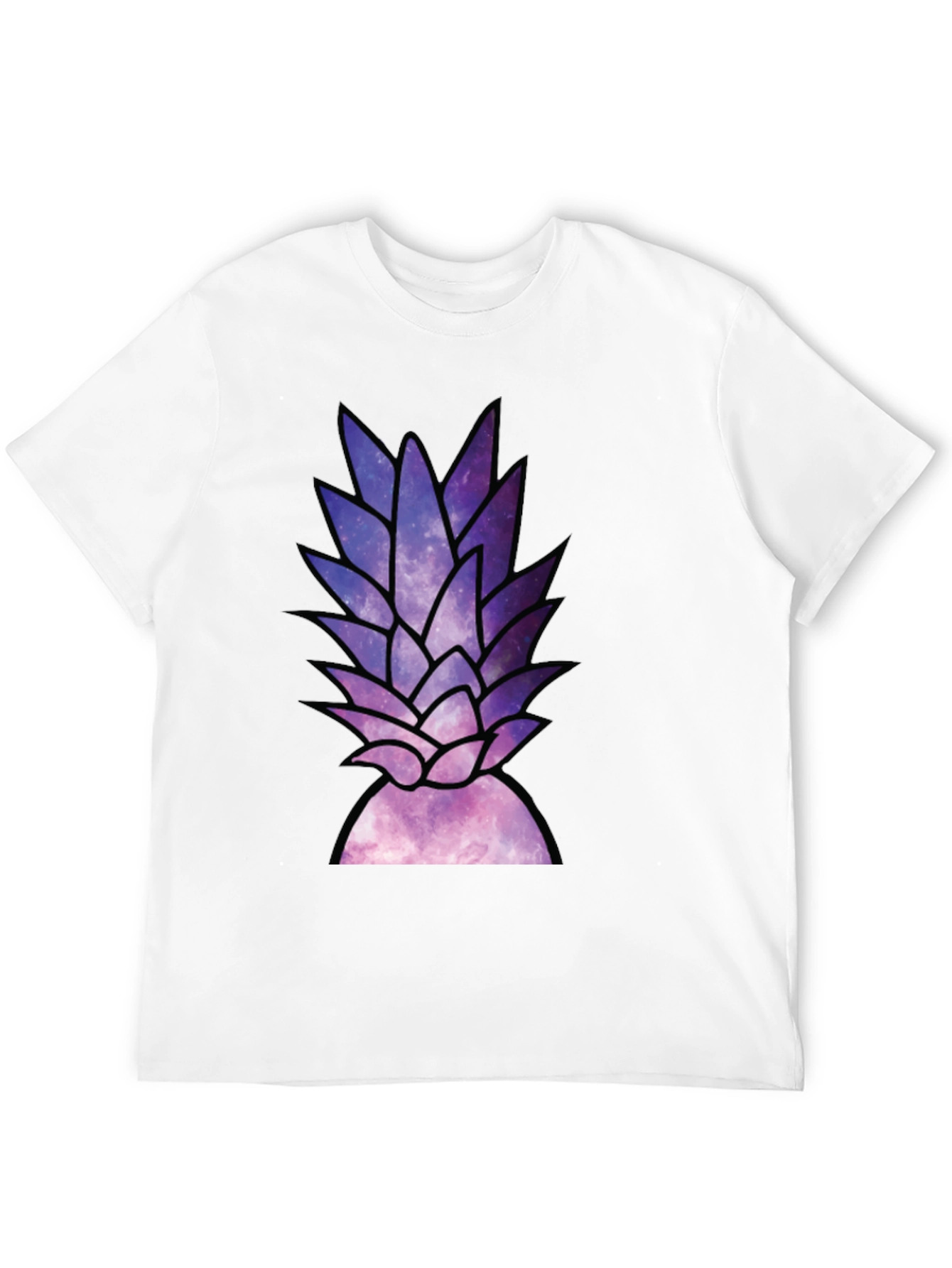 Galaxy Pineapple Graphic Tee - Stylish Black T-Shirt