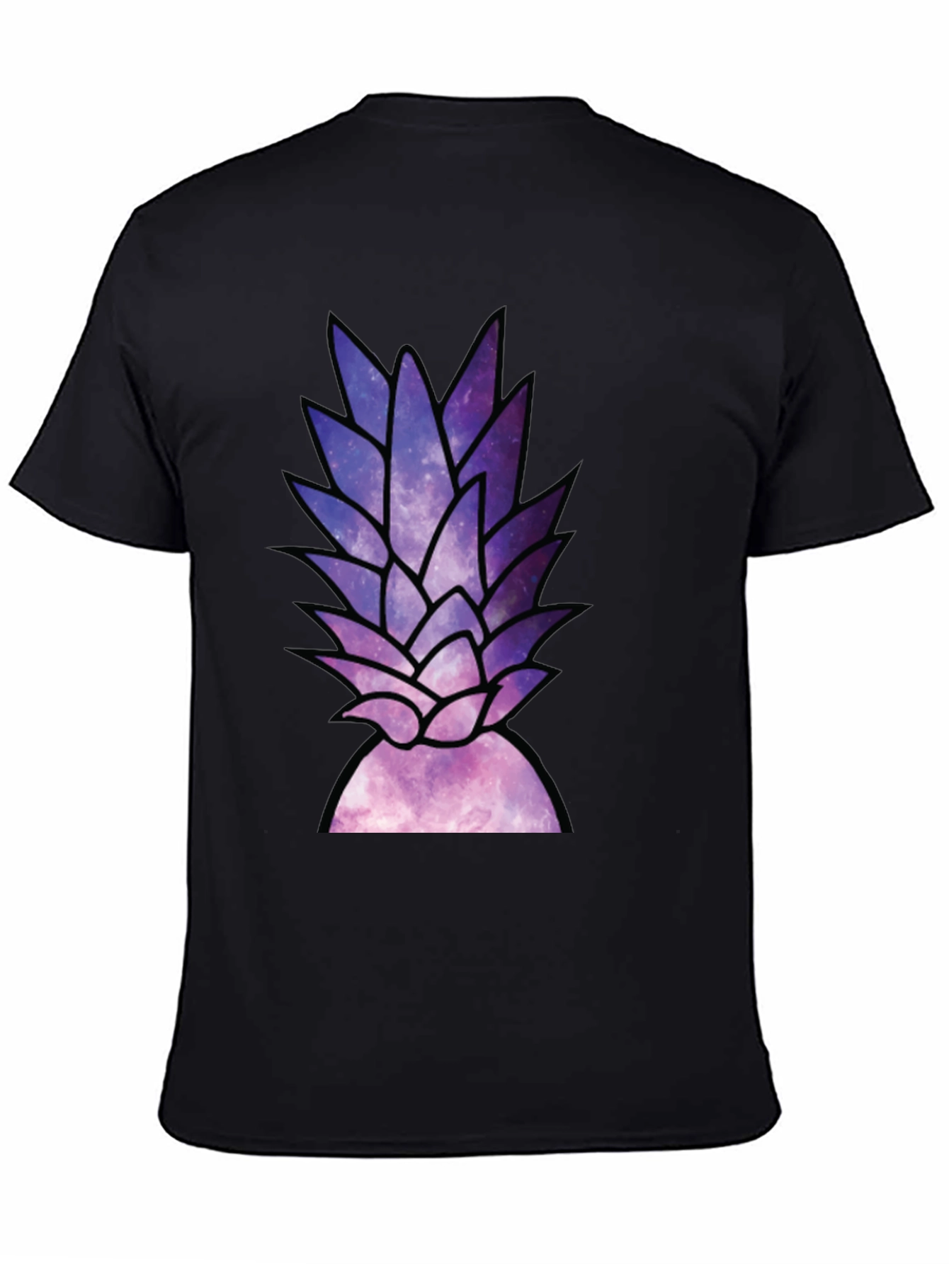 Galaxy Pineapple Graphic Tee - Stylish Black T-Shirt