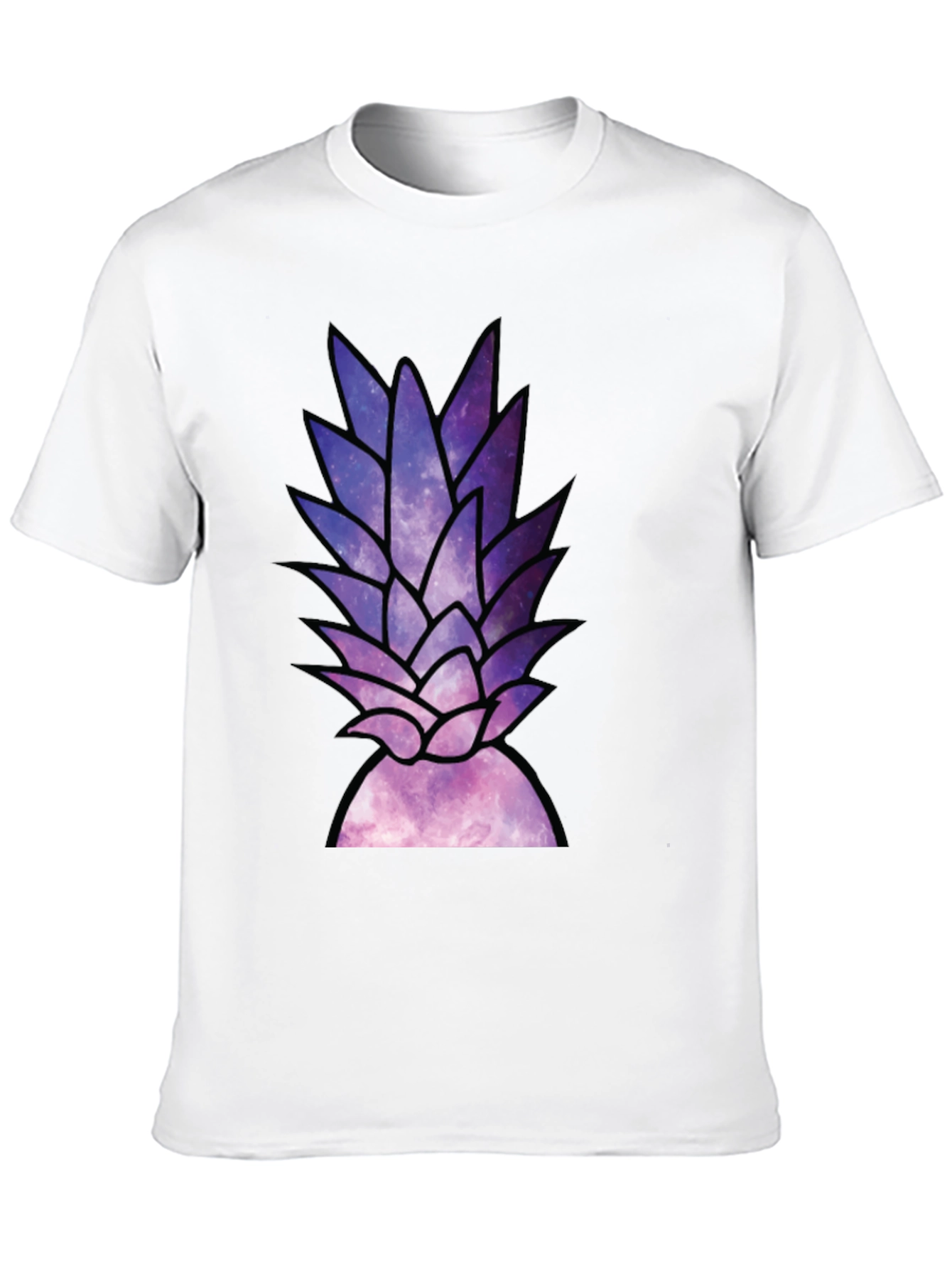 Galaxy Pineapple Graphic Tee - Stylish Black T-Shirt