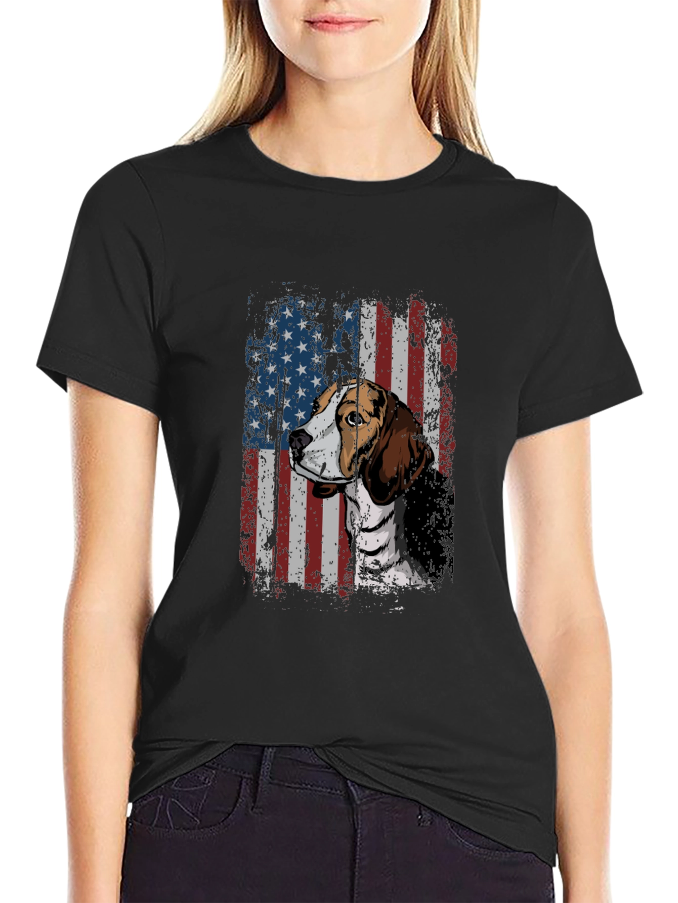 Dog Breed American Flag Graphic Tee